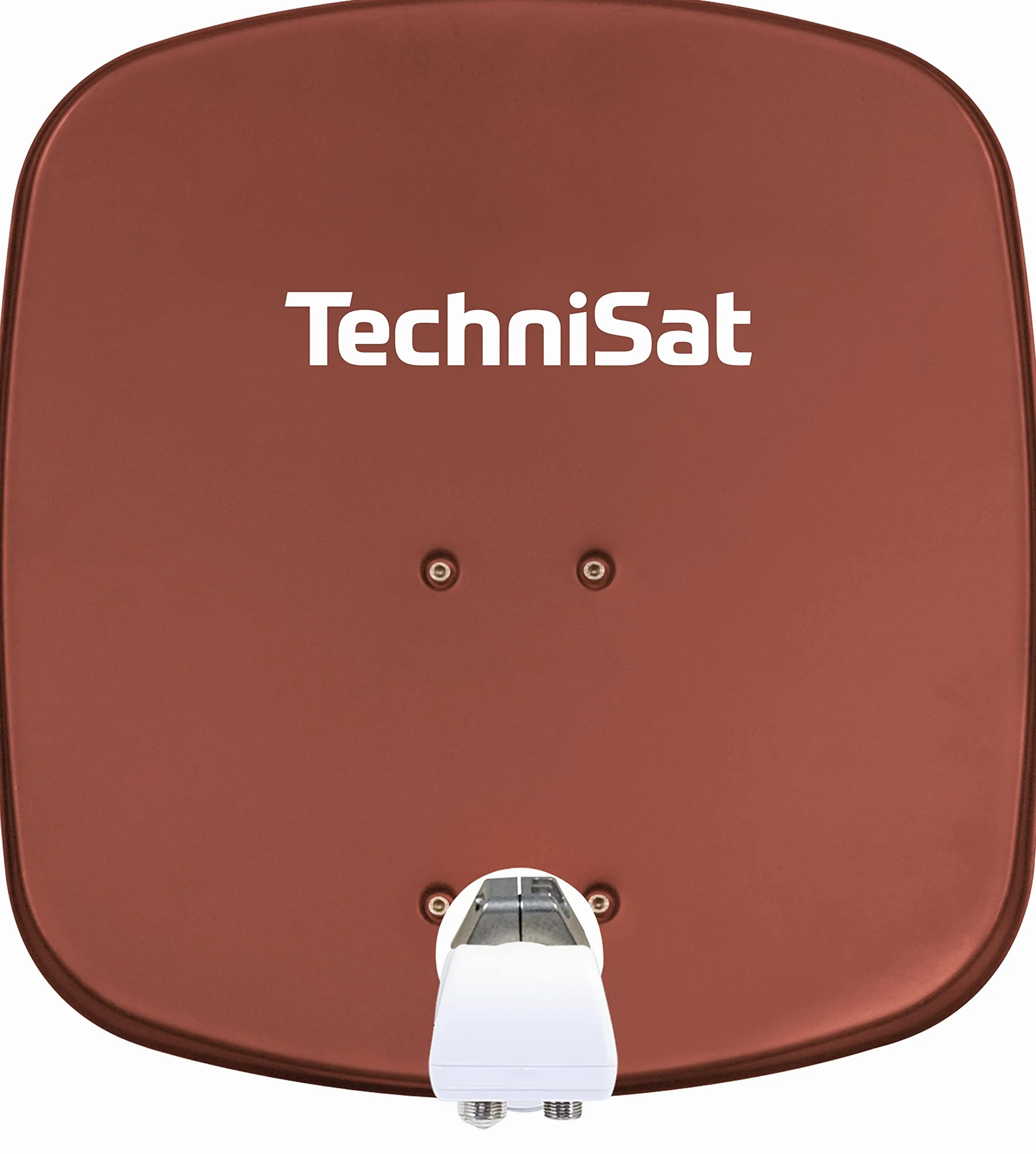 TechniSat DIGIDISH 45 – antena satelitarna dla 2 uczestników (mały zestaw satelitarny 45 cm – kompletny zestaw z uchwytem ściennym i uniwersalnym Twin-LNB) czerwona