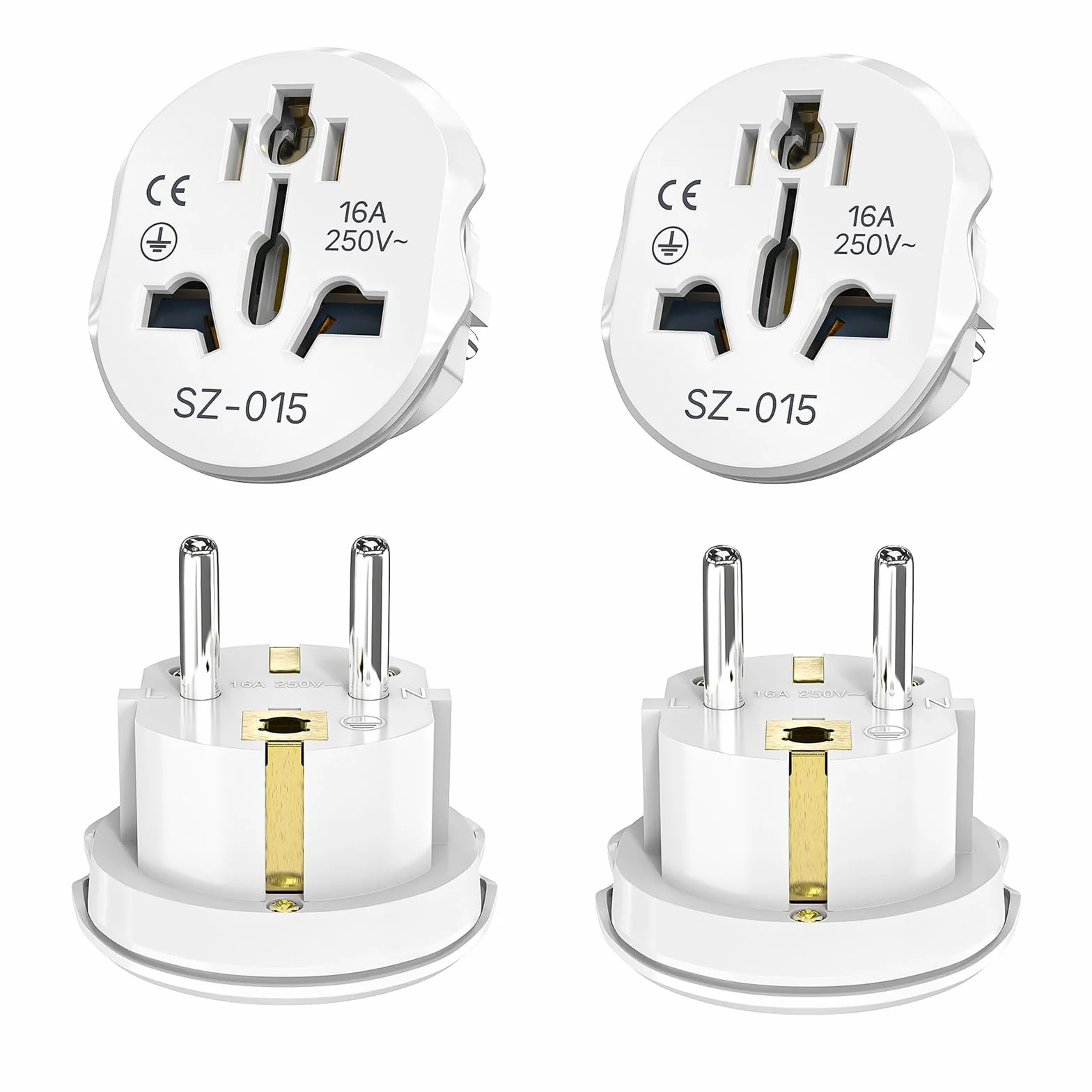 VIEVRE 4 sztuki uniwersalne adaptery do gniazdka, adapter wtyczki Chiny na Europę, uniwersalny adapter do Europy, USA, UK, Tajlandia, Szwajcaria, Chiny, Włochy