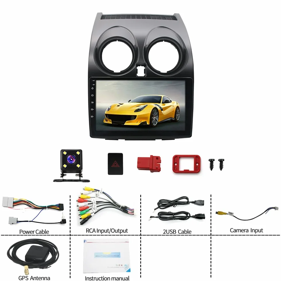 Asudaro Radio samochodowe 2+32G Nawigacja GPS Wi-Fi, 9-calowy ekran dotykowy Nawigacja GPS Samochód Kompatybilny z J10 2007-2016 8227L-DEMO 1024 * 600 Kamera z czterema światłami nawigacja samochodowa