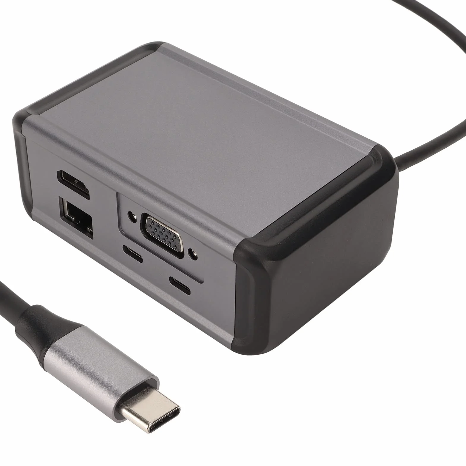 Hub 12 w 1 Typu C z obsługą 4K i funkcją Szybkiego USB 3.0 do Laptopów i Komputerów Stacjonarnych, Stop Aluminium, Szary (Szary)