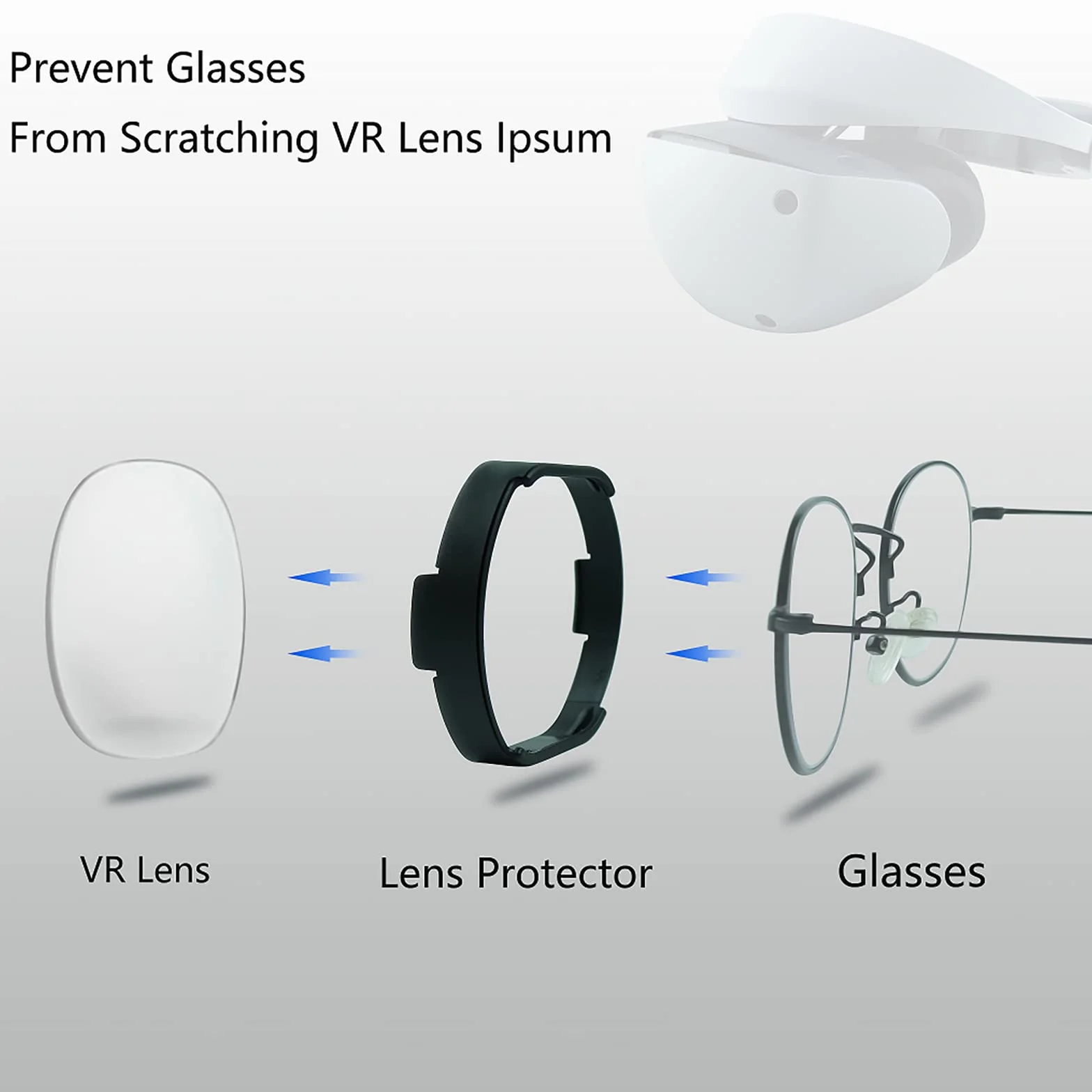 LICHIFIT Okulary Pierścienie dystansowe do obiektywu PS VR2 Anti-Scratch Protector Okulary krótkowzroczne Oprawki Akcesoria do PSVR2