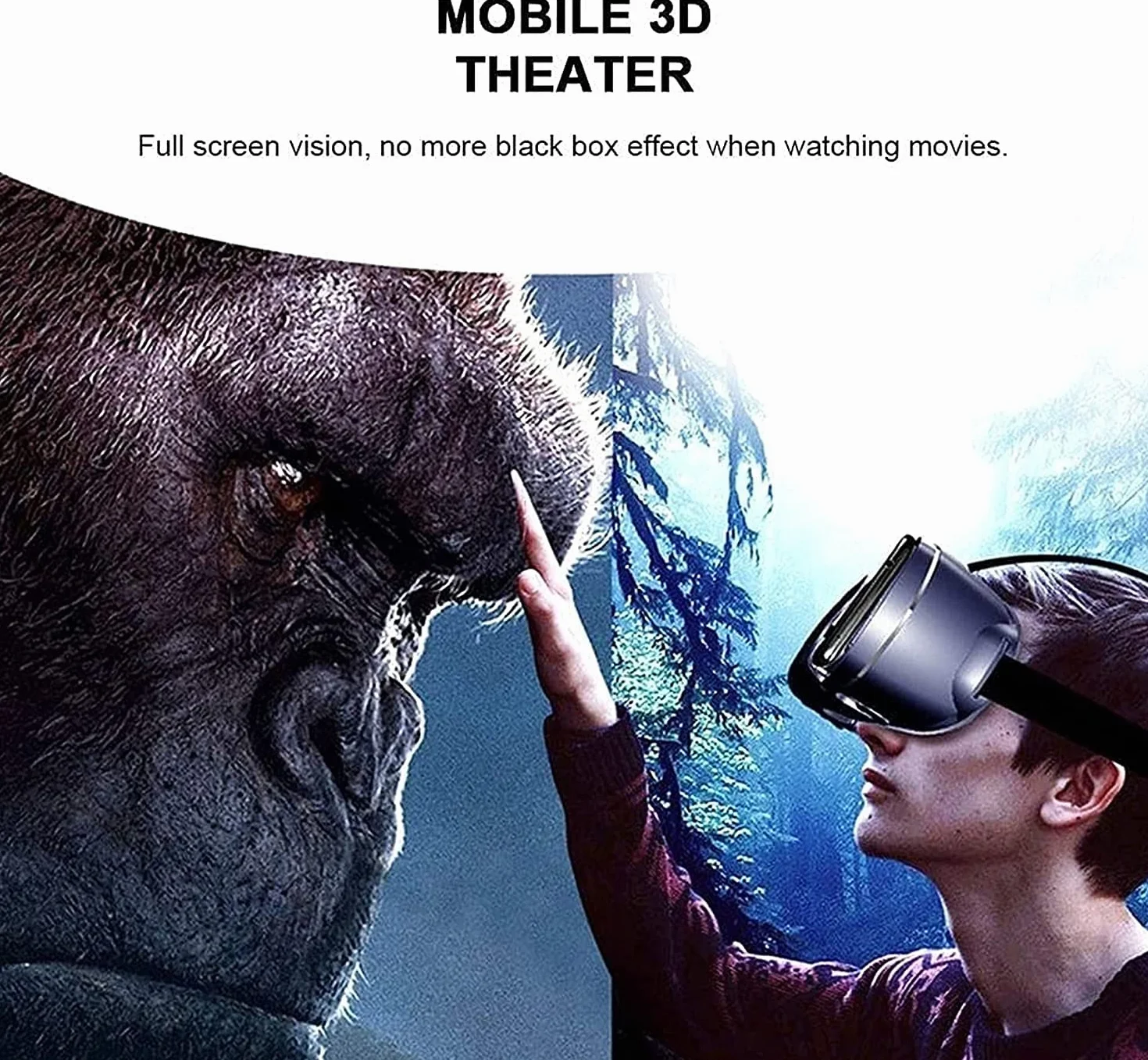 Vr Glasses VR Headset Virtual Reality VR 3D Glasses Incl 3D Virtual Reality Goggles Adjustable VR Glasses-120 Degree Wide-Angle Lens Maximum 7-inch Screen