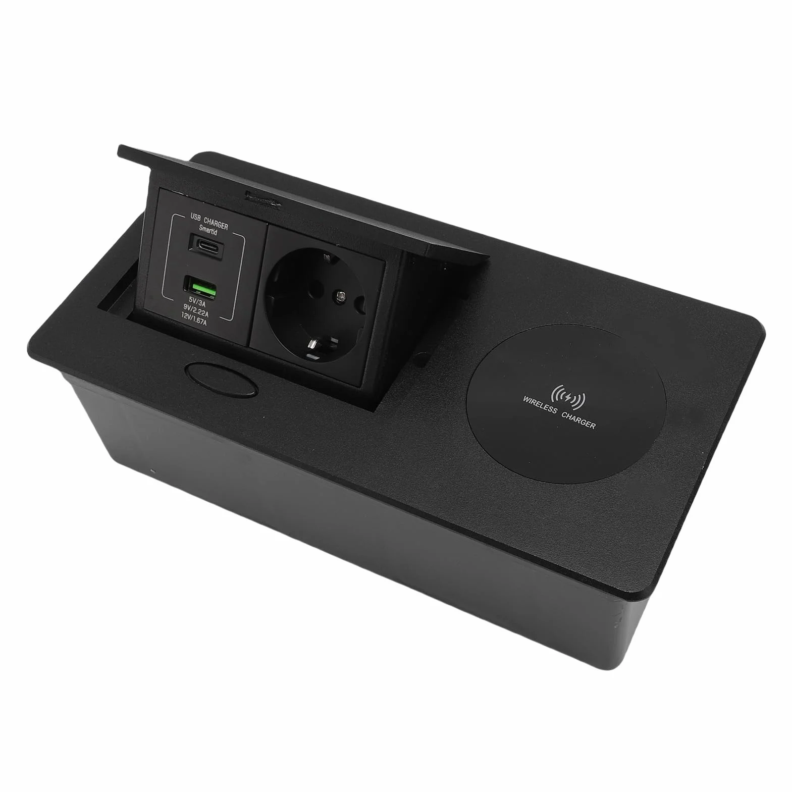 Wyskakujące Gniazdko Elektryczne 16A 4000W Gniazdo z 20W Portami USB A C Bezprzewodowa ładowarka 15W do Handlowego Home Office