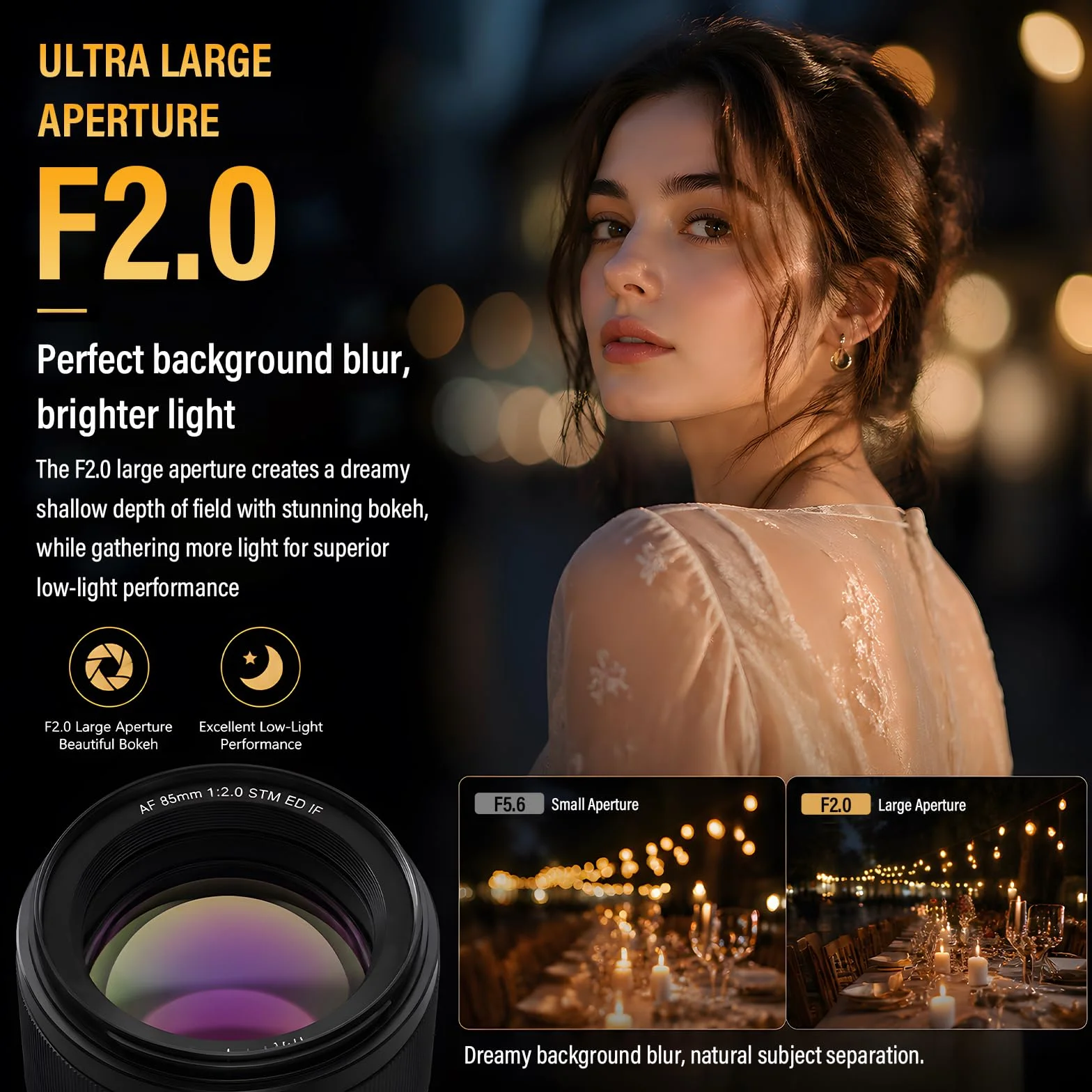 VILTROX 85 mm F2.0 EVO FE Mount obiektyw do aparatu Sony E Camera Lenses Full Frame z dużą przysłoną autofokus do Sony A93 A7CII ZVE1 A7RV FX3 A1 A7C ZV-E10II FX30 A6700 A5000