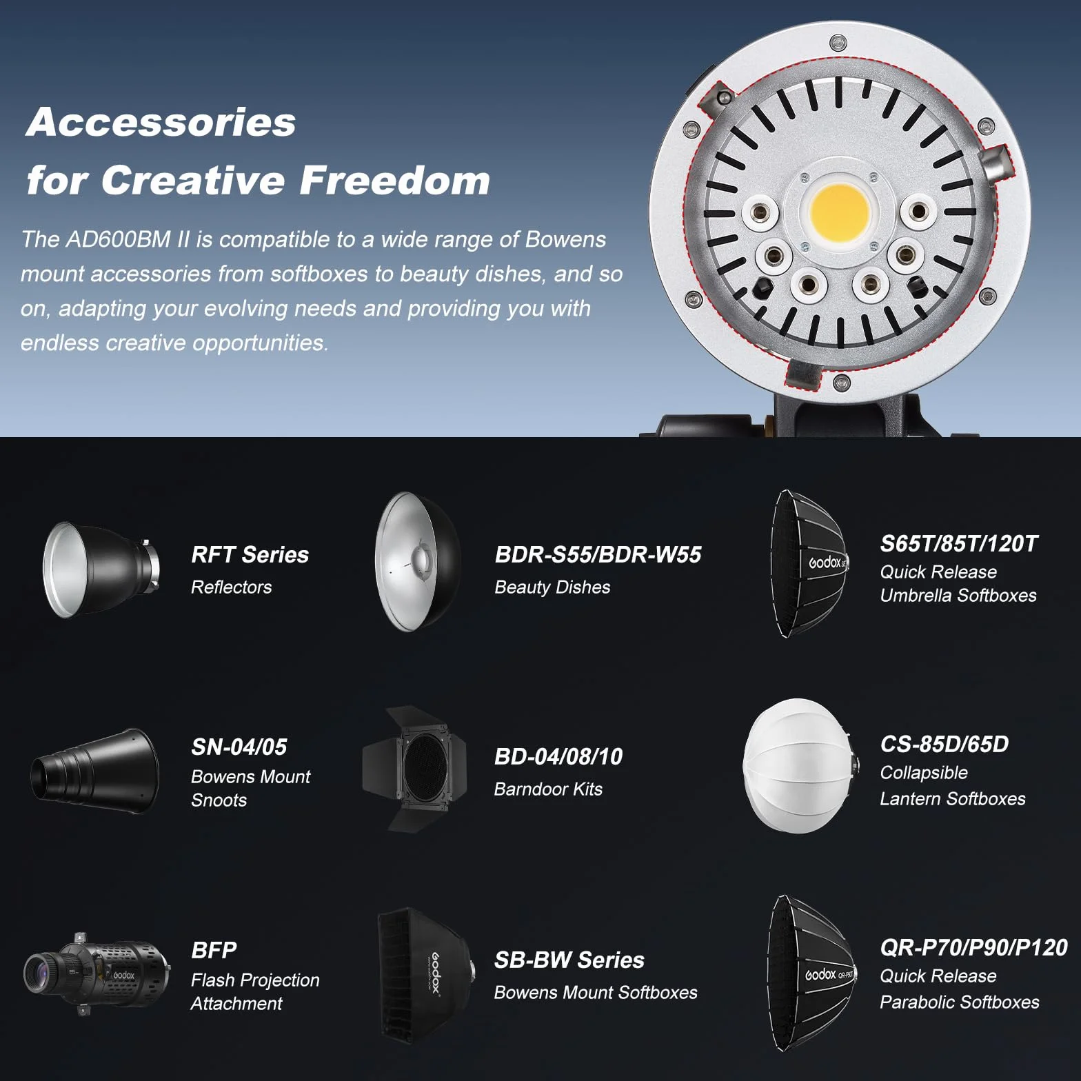 Godox AD600BMII AD600BM II Flash Strobe Monolight 600 W GN87 HSS lampa błyskowa do użytku na zewnątrz, czas wznowienia 0,01~1,9s, uchwyt Bowens 10,8 V/8940 mAh bateria litowa (Godox AD600BM Upgraded)