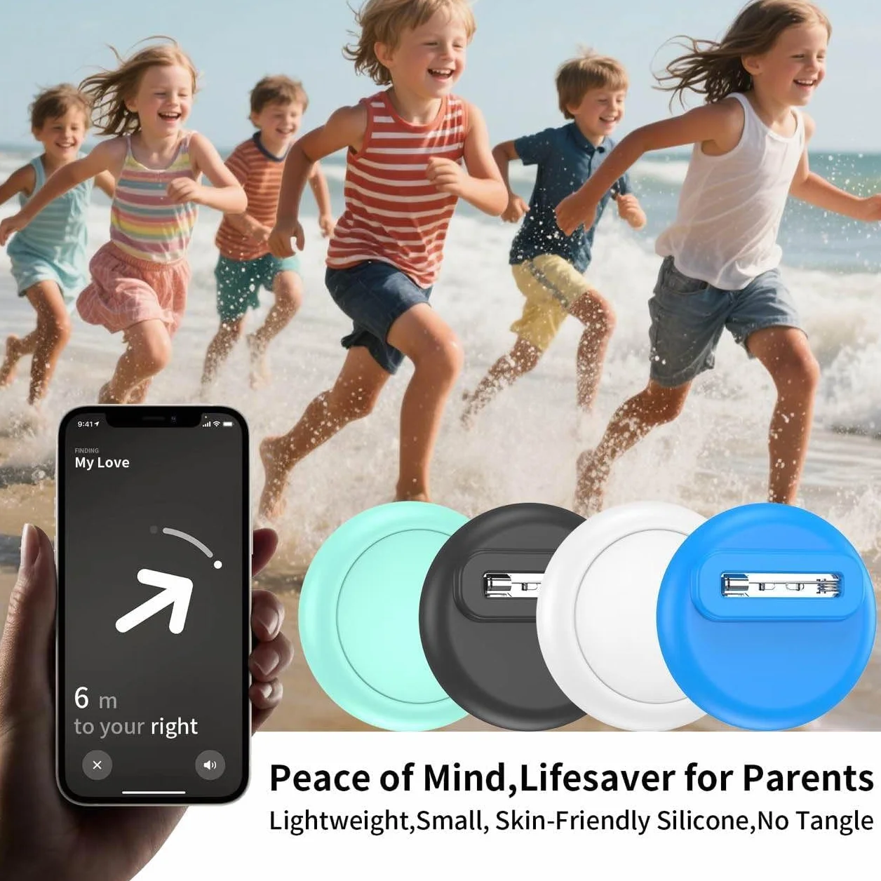 SPGUARD Zestaw 4 wodoodpornych silikonowych etui ochronnych z agrafkami dla Apple dla dzieci
