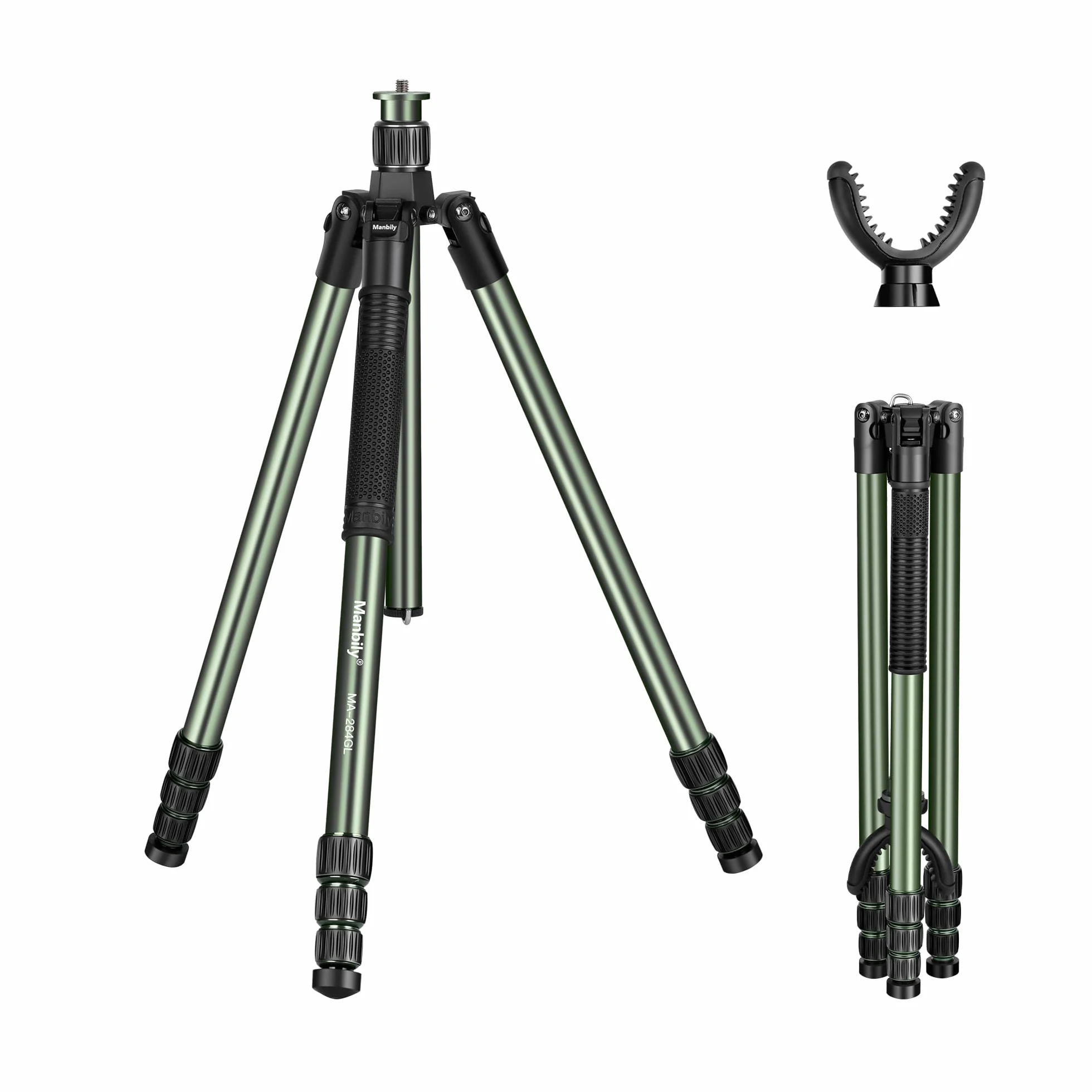 Manbily MA-284GL Aluminiowy statyw z głowicą 360° V w kształcie litery U, 185 cm maks. obciążenie 10 kg, śruba 3/20.3 cm, do aparatów DSLR, zacisków, głowic kulowych