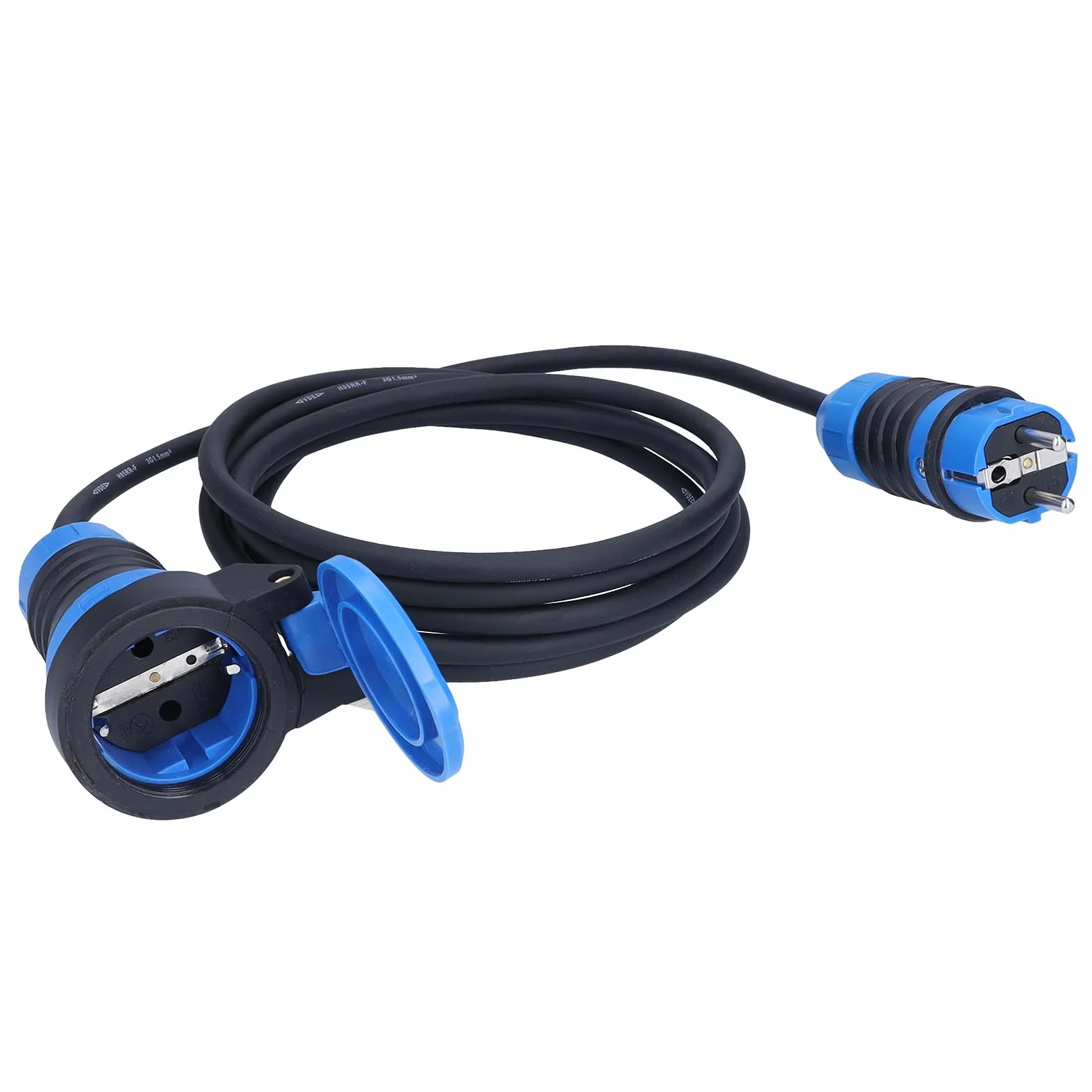 as - Schwabe DuroConn przedłużacz 25 m, H07RN-F 3G1,5, IP54, na zewnątrz, plac budowy, 230 V, 16 A, 3500 W, ze wskaźnikiem napięcia i pokrywą z klapką