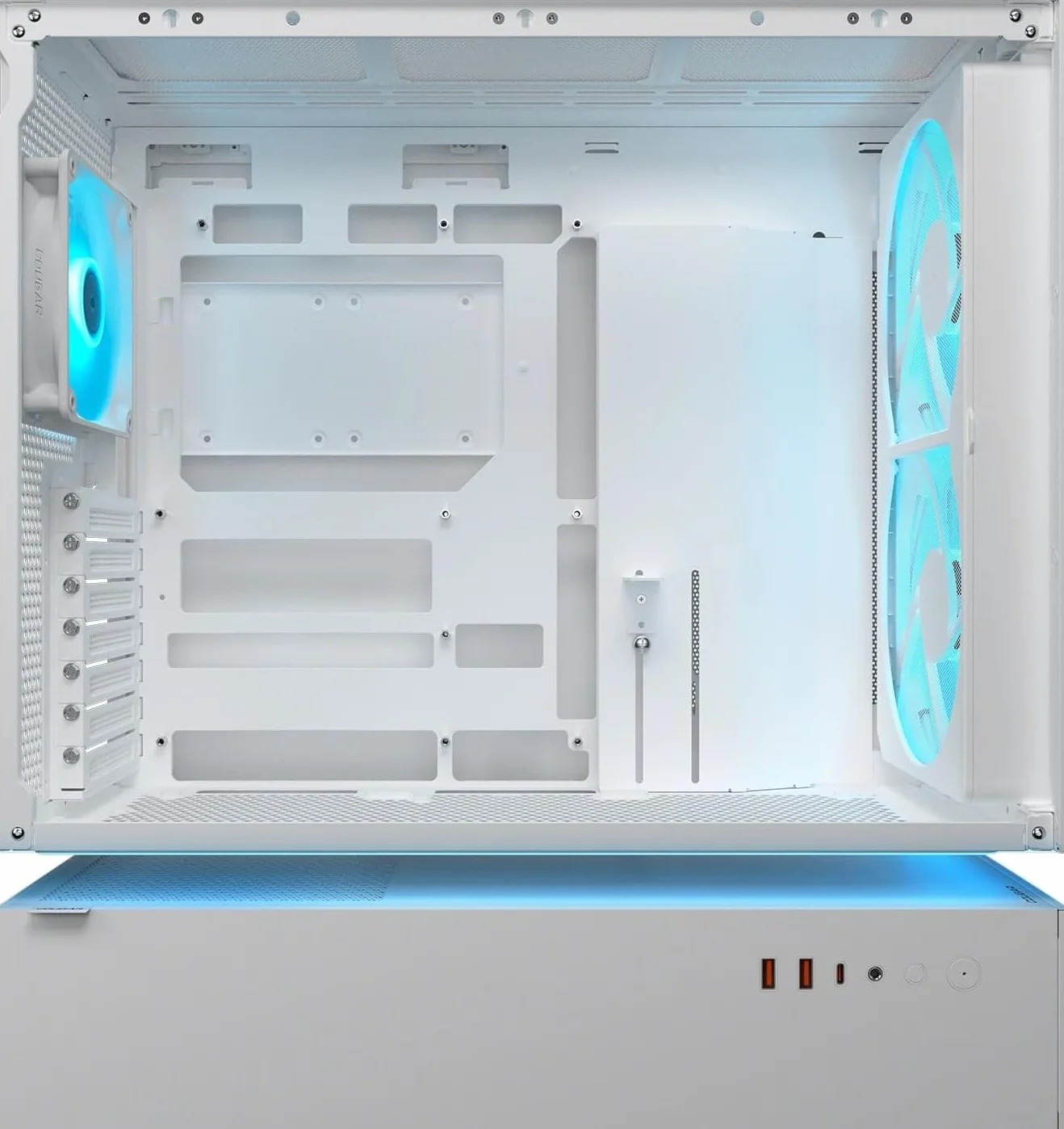 Cougar CFV235 - ARGB Gaming Mid‑Tower obudowa, ATX/CEB, 270° High‑Airflow, 4 wentylatory ARGB PWM, obsługa GPU do 430 mm, USB‑C (biały, CFV235 Mesh)