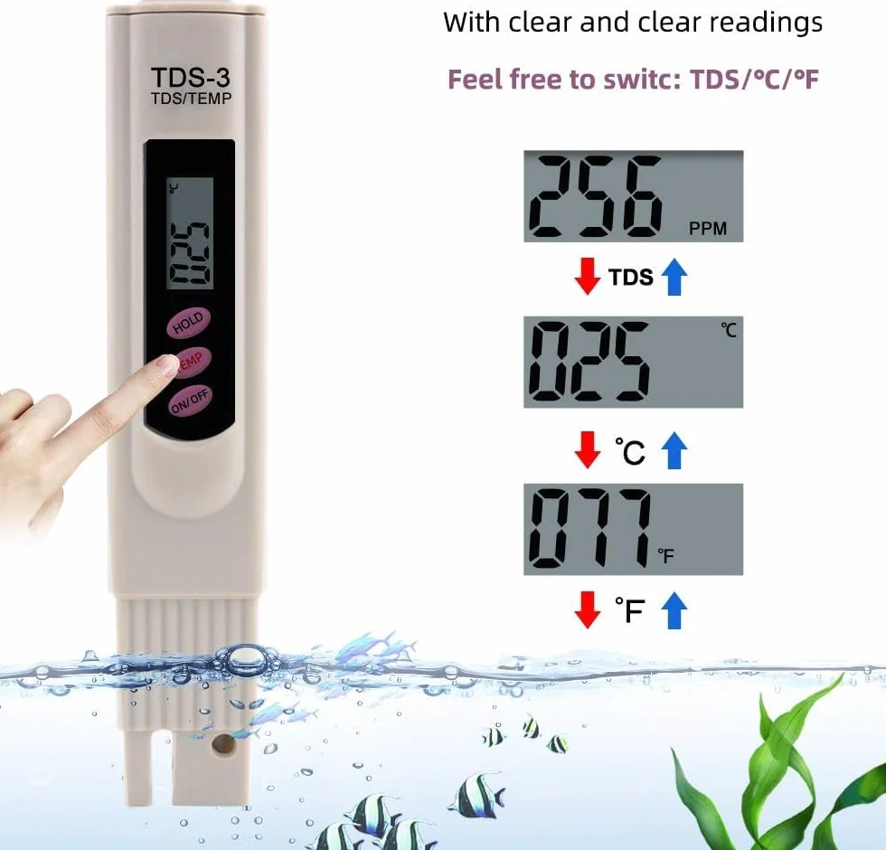 Tester jakości wody TDS do użytku domowego, woda pitna, baseny, akwaria, hydroponika, żółty