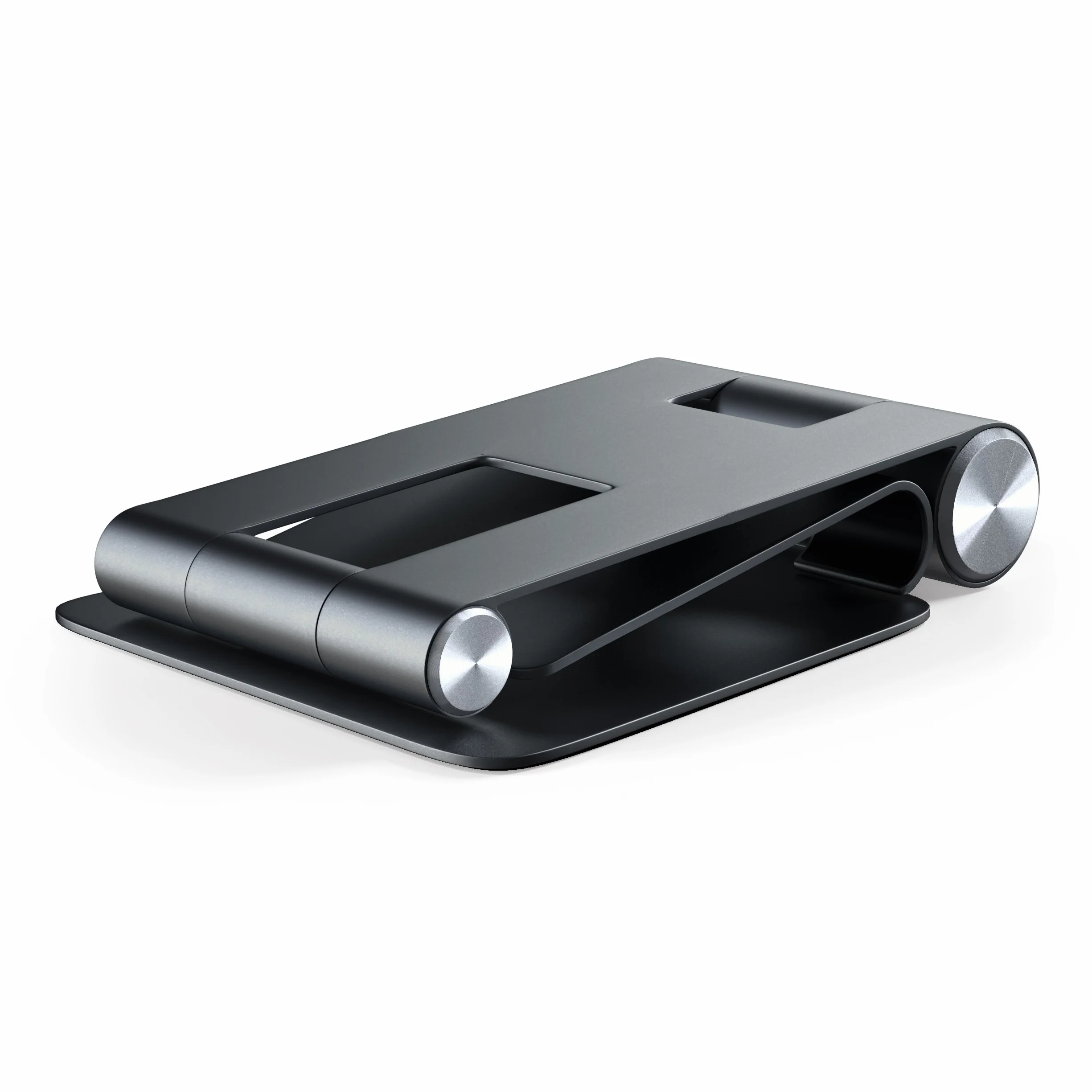 SATECHI składana aluminiowa podstawka R1 pod tablet, czarna | Regulowana i antypoślizgowa, do tabletów i smartfonów do 13 cali