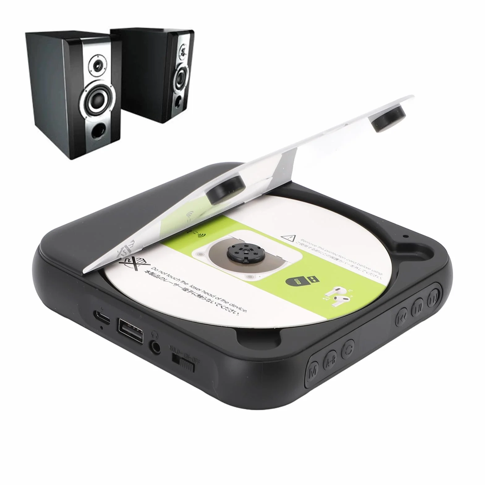 Sxhlseller Przenośny Odtwarzacz CD, Bluetooth 5.3 Desktop CD Player z Słuchawkami, Retro Boombox w Stylu Podwójnym Głośniki Muzyczne Odtwarzacze Muzyki obsługują Wkład USB do ćwiczeń
