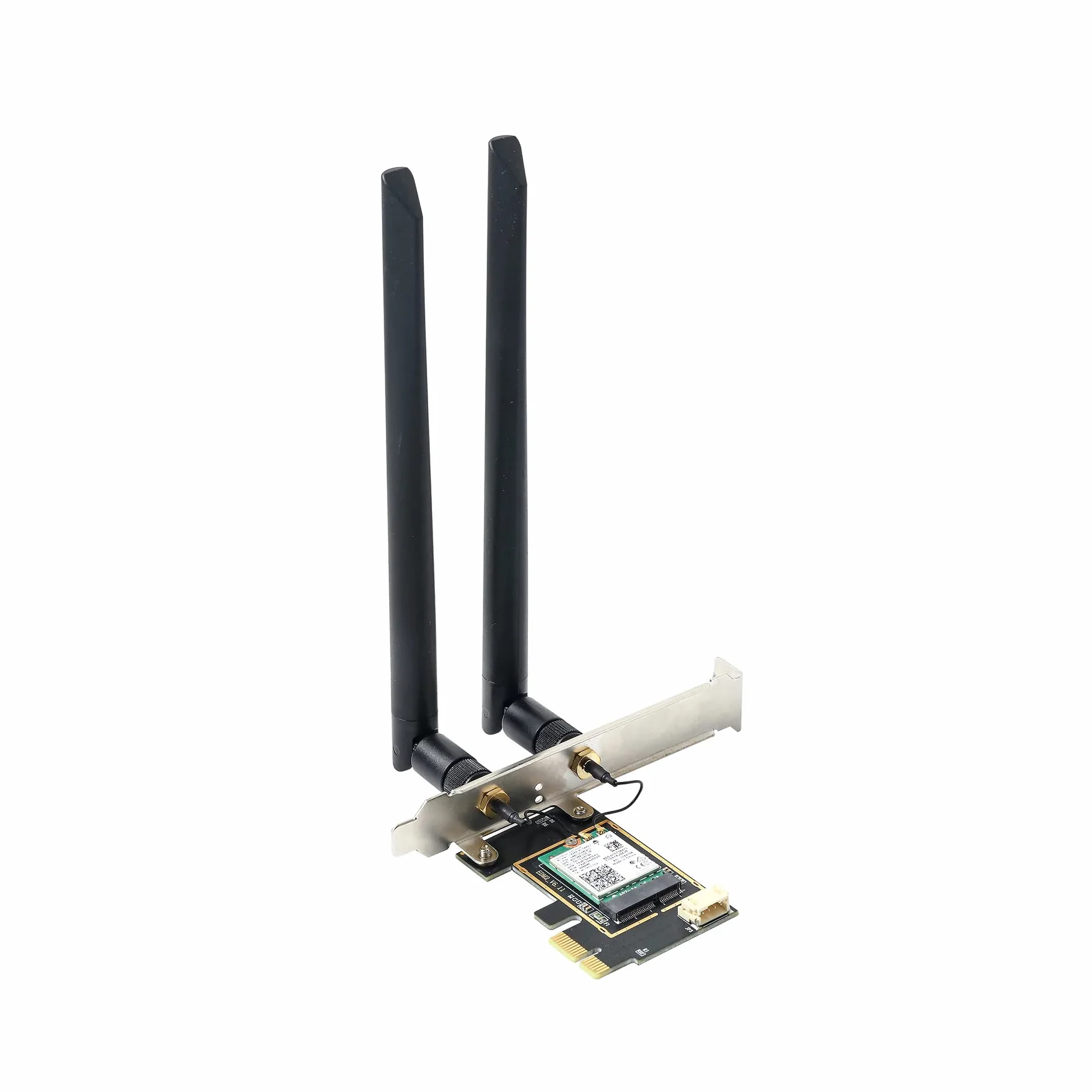 Karta WiFi 6E AX5400 PCIe WiFi do komputera stacjonarnego (z Intel AX210NGW), Bluetooth 5.2, 802.11ax Tri-Band 6GHz/5GHz/2,4 GHz bezprzewodowy adapter z MU-MIMO, OFDMA, obsługuje Windows 11/10 (64