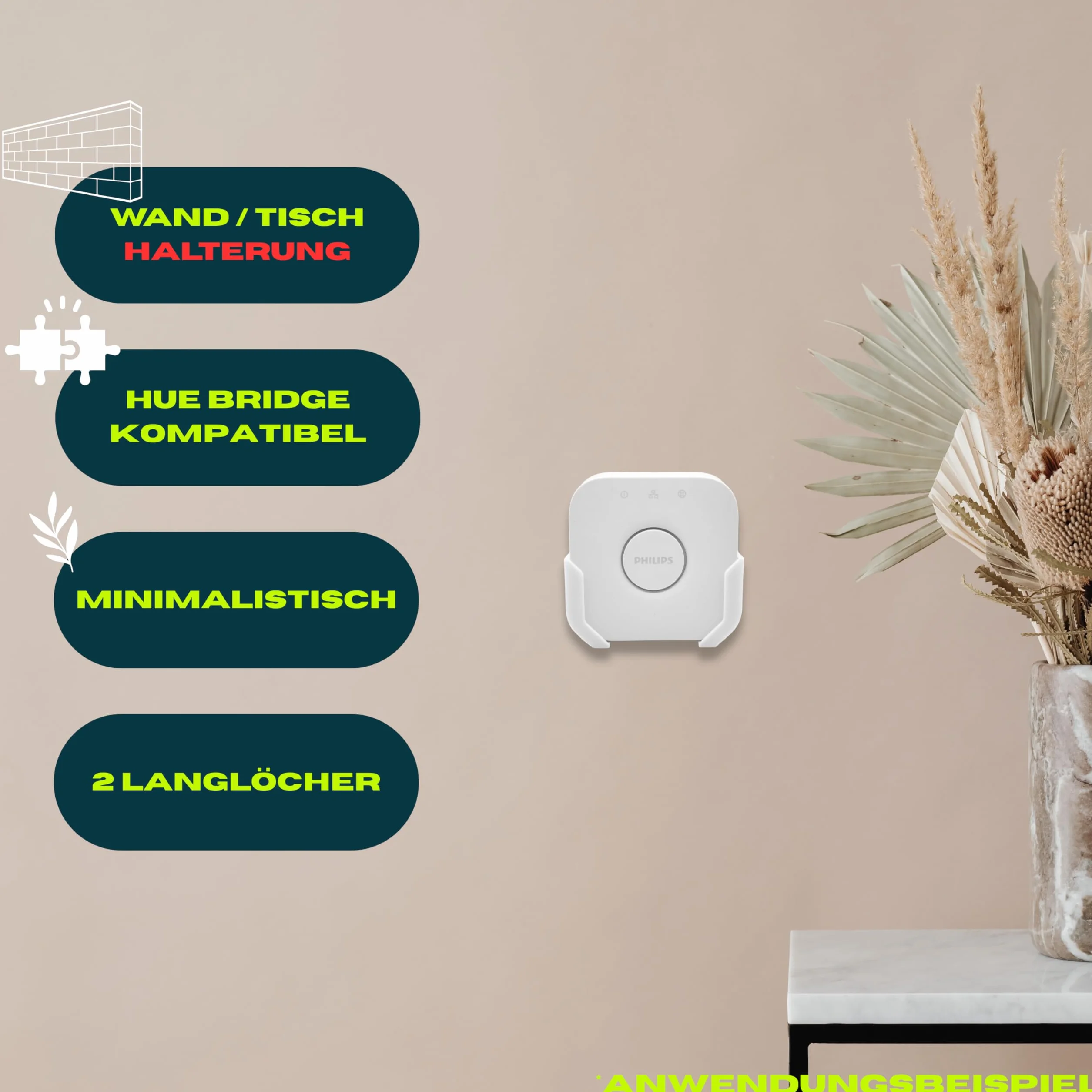 Philips Hue Bridge Uchwyt ścienny z tworzywa sztucznego do Smart Home