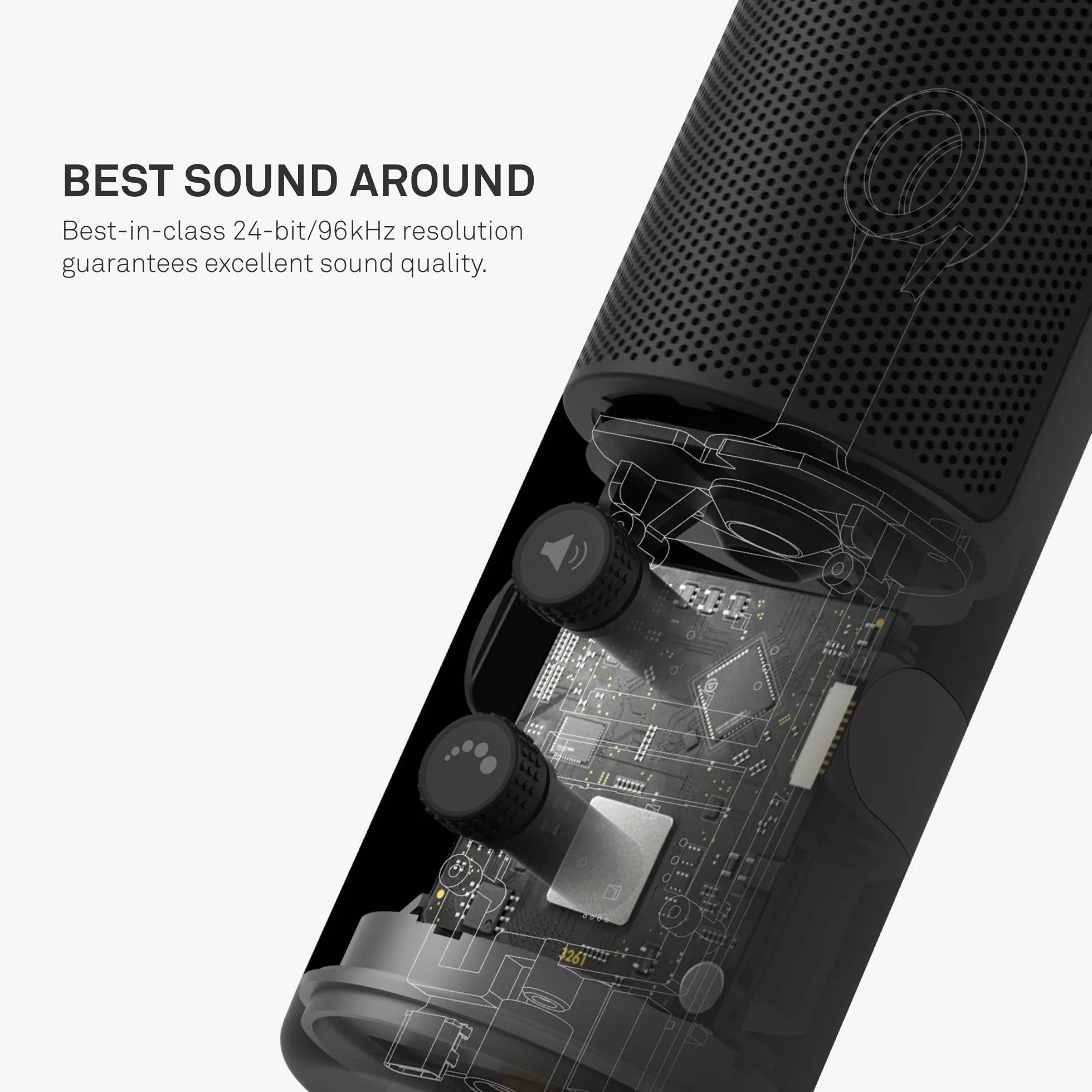NZXT Capsule - AP-WUMIC-W1 - mikrofon strumieniowy USB audio - jednokierunkowy kardioidowy wzór - przetwornik głosu o wysokiej rozdzielczości - Biały