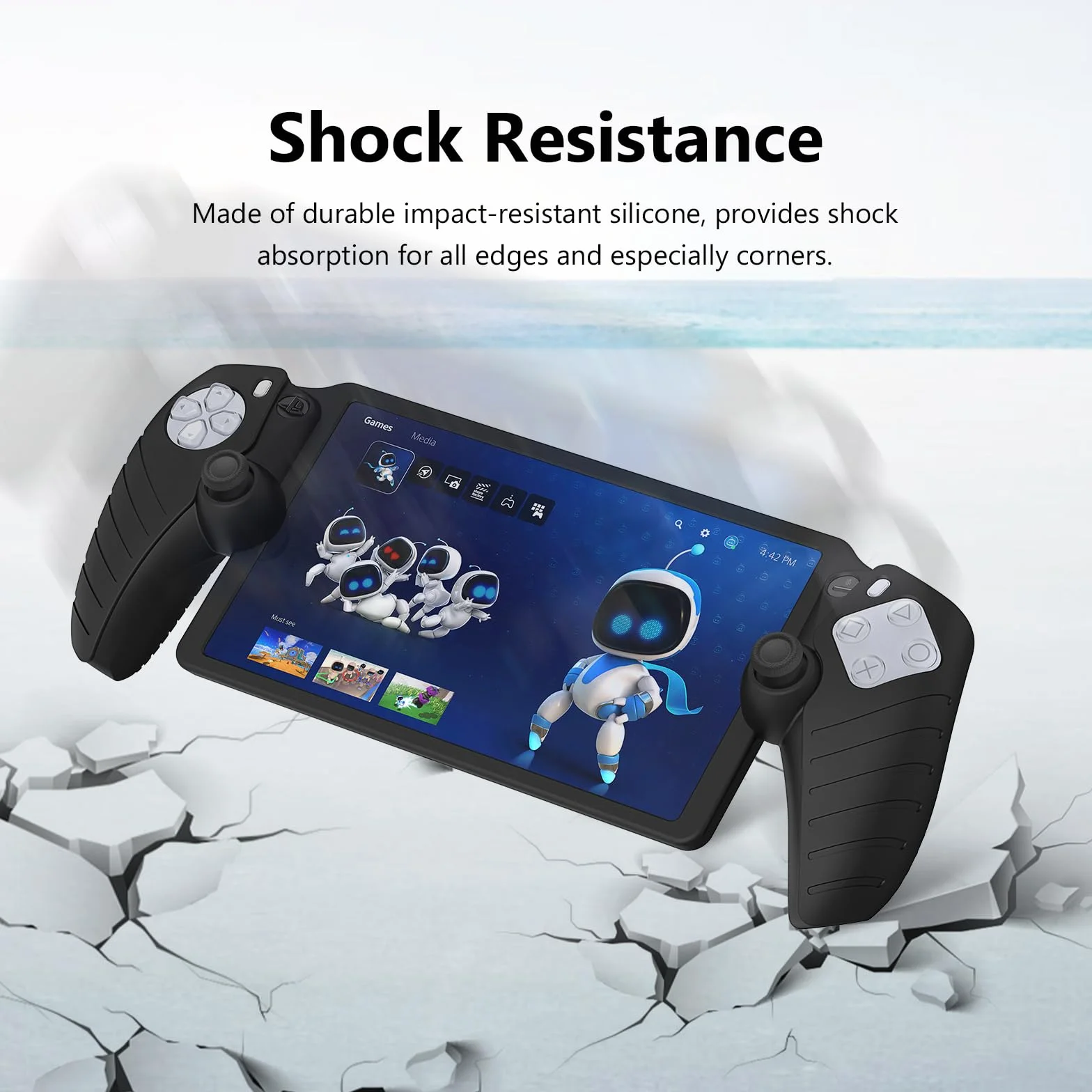 zZjoOoj Etui do Playstation Portal/PS Portal/PS5 Portal (2023), miękki silikonowy pokrowiec ochronny Case-czarny