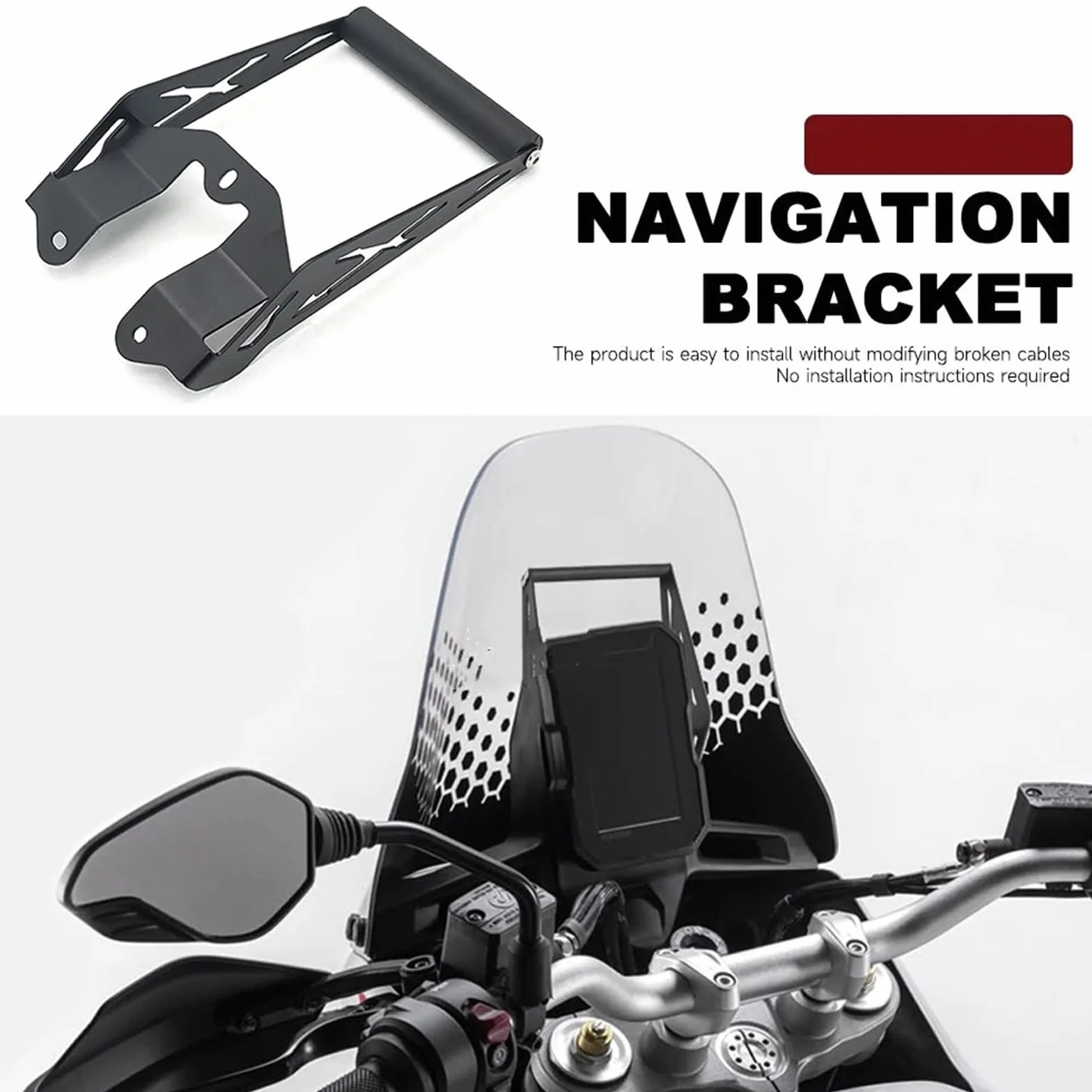 Uchwyt do nawigacji GPS Pasuje do Ducati Desert X 937 2022-2023. Bezprzewodowa ładowarka USB do telefonu z GPS, uchwyt na nawigację 12 mm 22 mm. Motocyklowy uchwyt do nawigacji(12mm - Phone Holder)