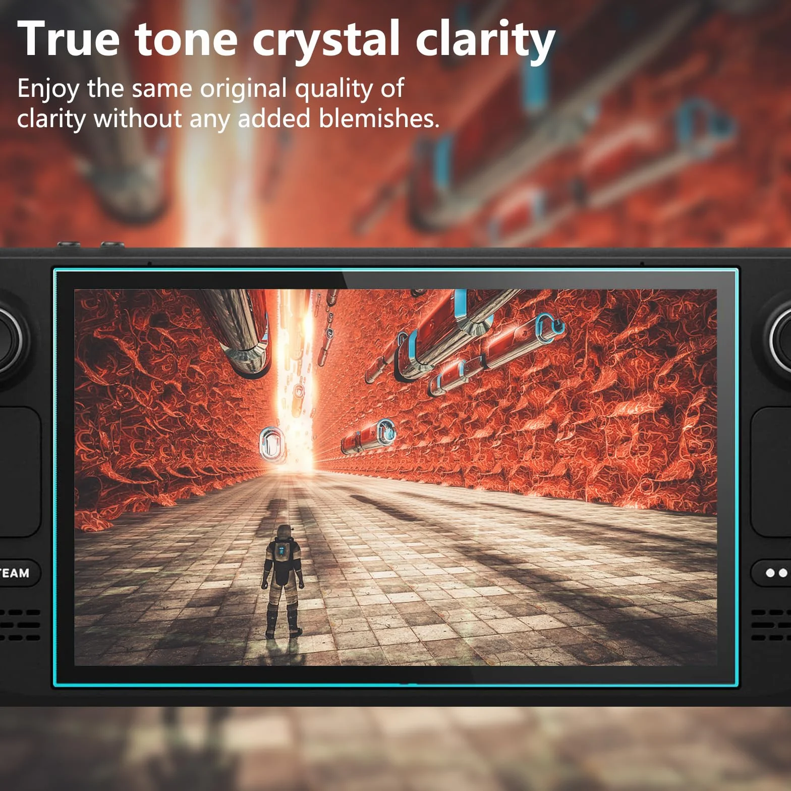 Ochraniacz ekranu do Steam Deck OLED 7,4 cala (NOWOŚĆ 2023) - szkło hartowane 9H, odporne na zarysowania, przezroczyste HD, profesjonalne opakowanie ze skóry bydlęcej, 2 sztuki