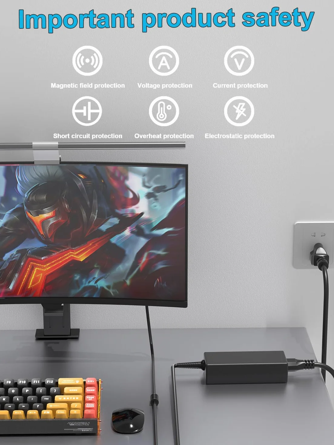 12 V AC kabel do ładowania zasilacz ładowarka do monitora AOC 27" 24" 23" 22" 20" 16" E2043FK E2050Swd E2243FW E2351F I2353PH E2460Sd E2752She E2775SJ LM720 LM7299 LM800 Ultra IPS LED monitor
