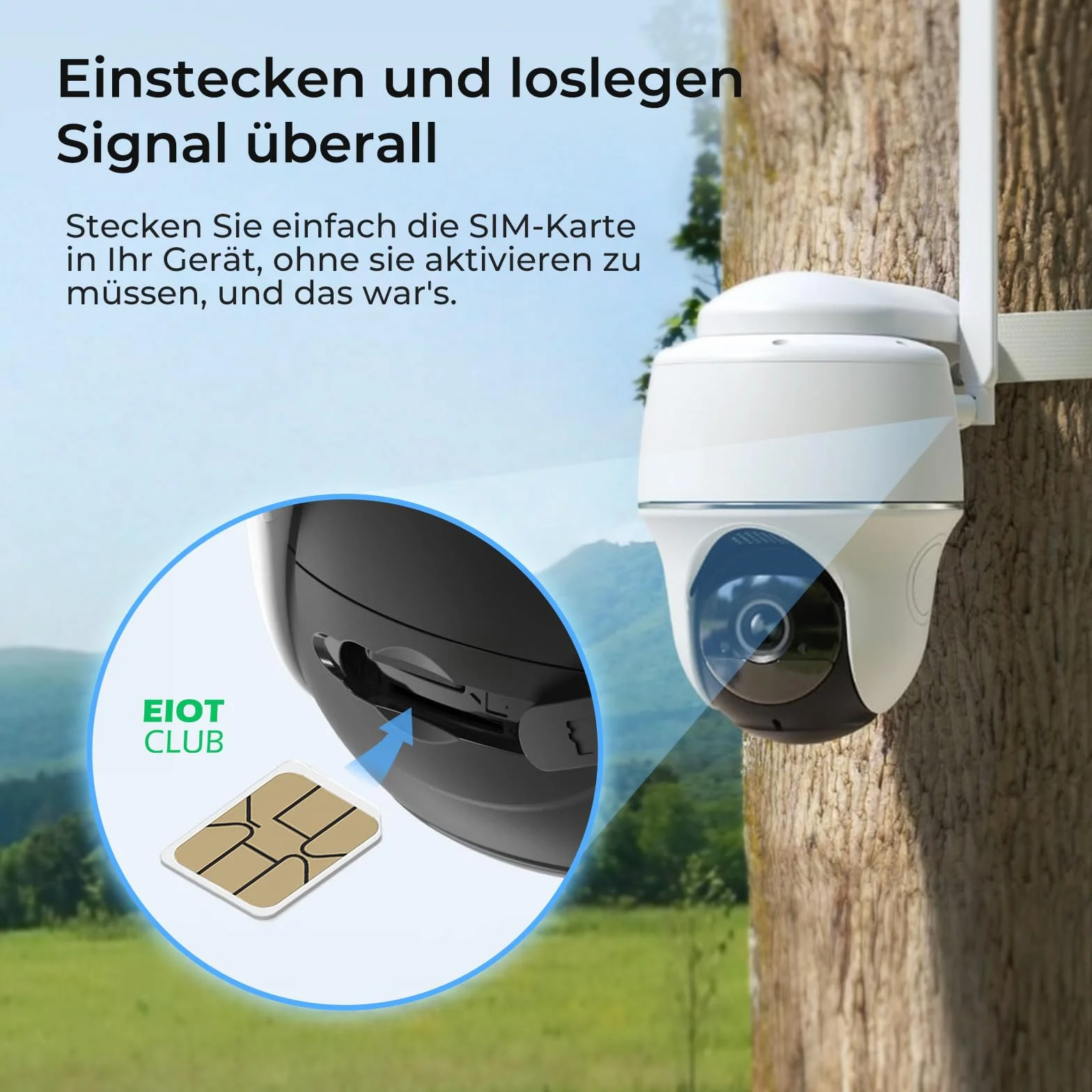 EIOTCLUB Prepaid SIM do LTE, foto-pułapki, 4G, routera, obsługuje sieci Vodafone, Wind, Iliad i Windtre. Karta SIM tylko do danych, 5G, wysoka prędkość, bez umowy, bez rejestracji.