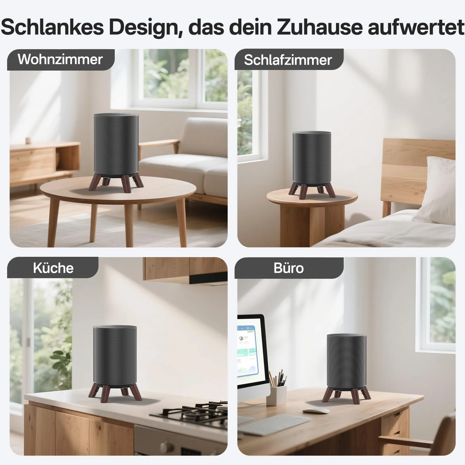 Drewniany stojak na biurko do Sonos Era 100 i Sonos Era 100 SL stojak, statyw na głośniki biurkowe ze stabilną podstawą do Sonos Era 100 stojaków, 2 sztuki w opakowaniu