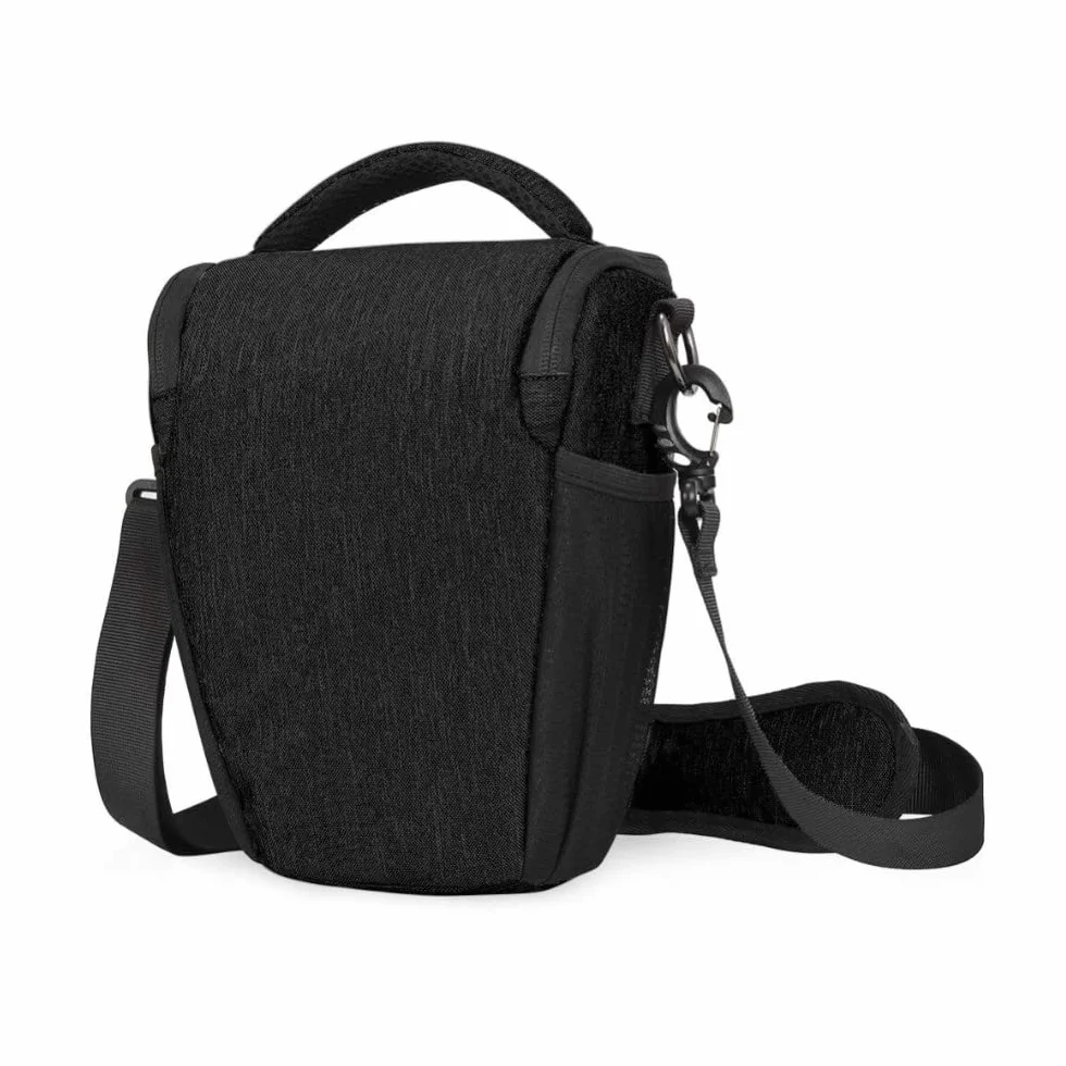 Torba na aparat czarna wodoodporna trójkątna torba na ramię torba na talię torebka do aparatu Canon EOS 250D, 200D, 90D, 80D, 77D (BG92), Czarny, Etui na aparat