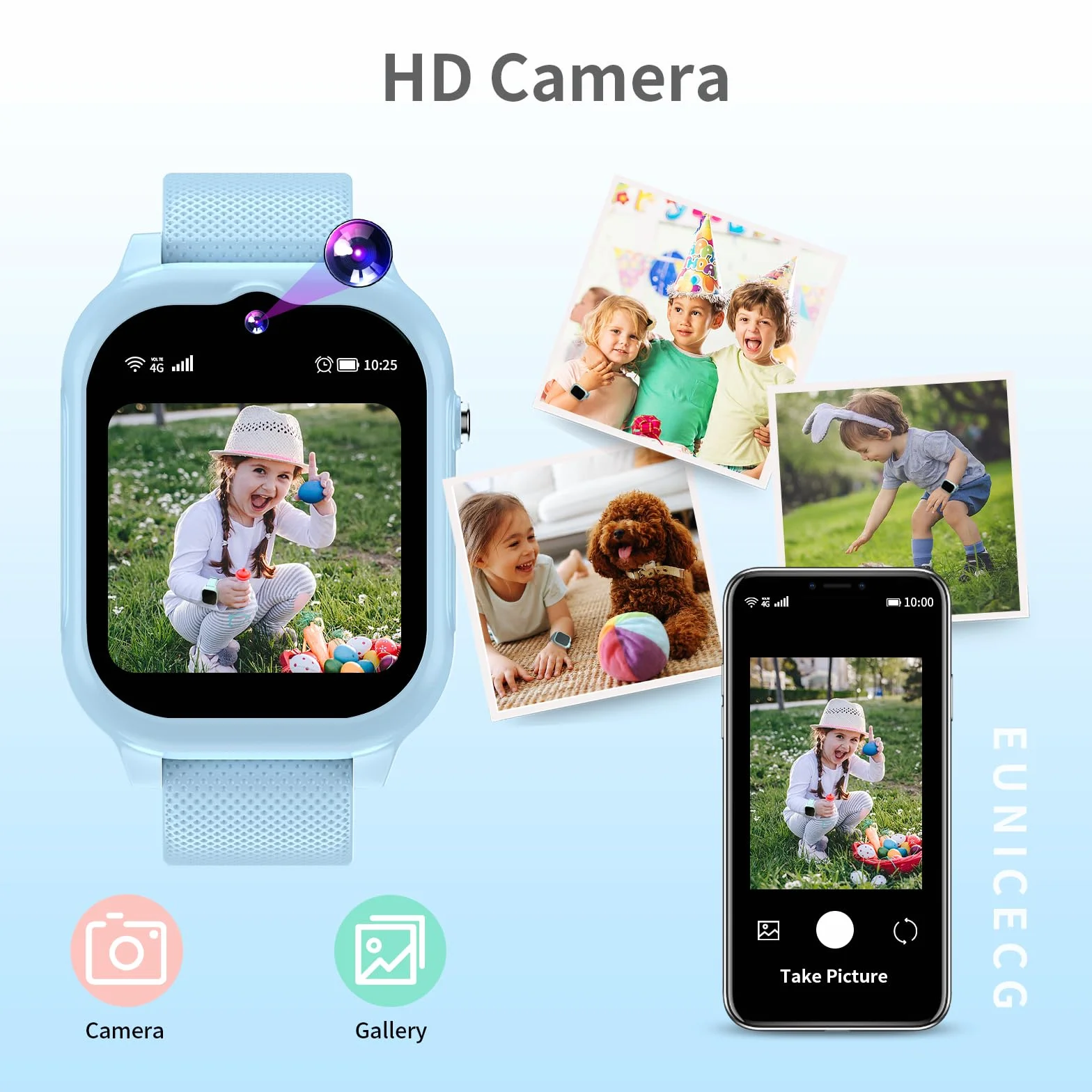4G Smartwatch Dla Dzieci Chłopcy Dziewczynki Tracker GPS Telefon | SOS Rozwołanie Wideo Krokomierz Budzik Kalkulator Wodoodporne Cyfrowe Zegarek dla Dziecka Urodziny Prezenty