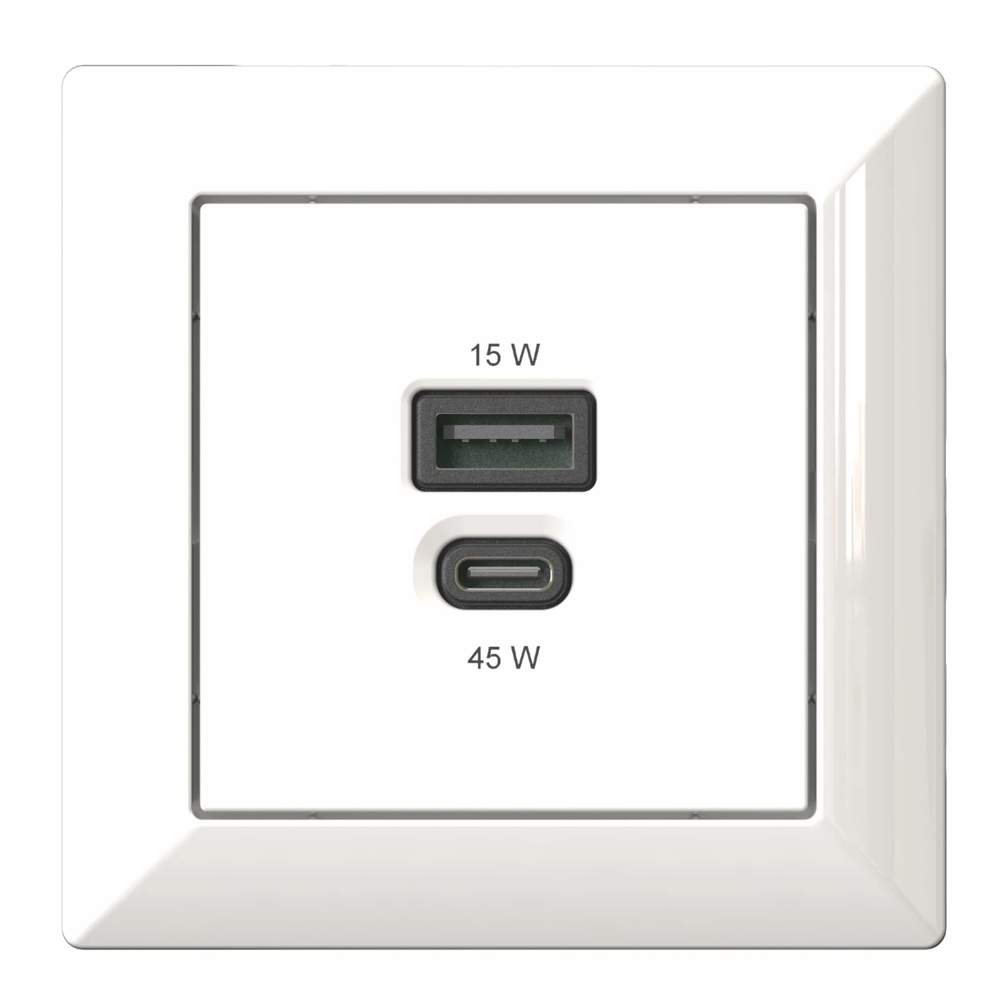 EHMANN zestaw 2 w 1, wbudowana stacja ładująca USB, USB-C 45 W + ładowarka USB-A 15 W i kabel USB C/C, ładowanie (100 W) + transmisja danych (480 Mbps) + pomiar mocy (wyświetlacz), długość 3 m,