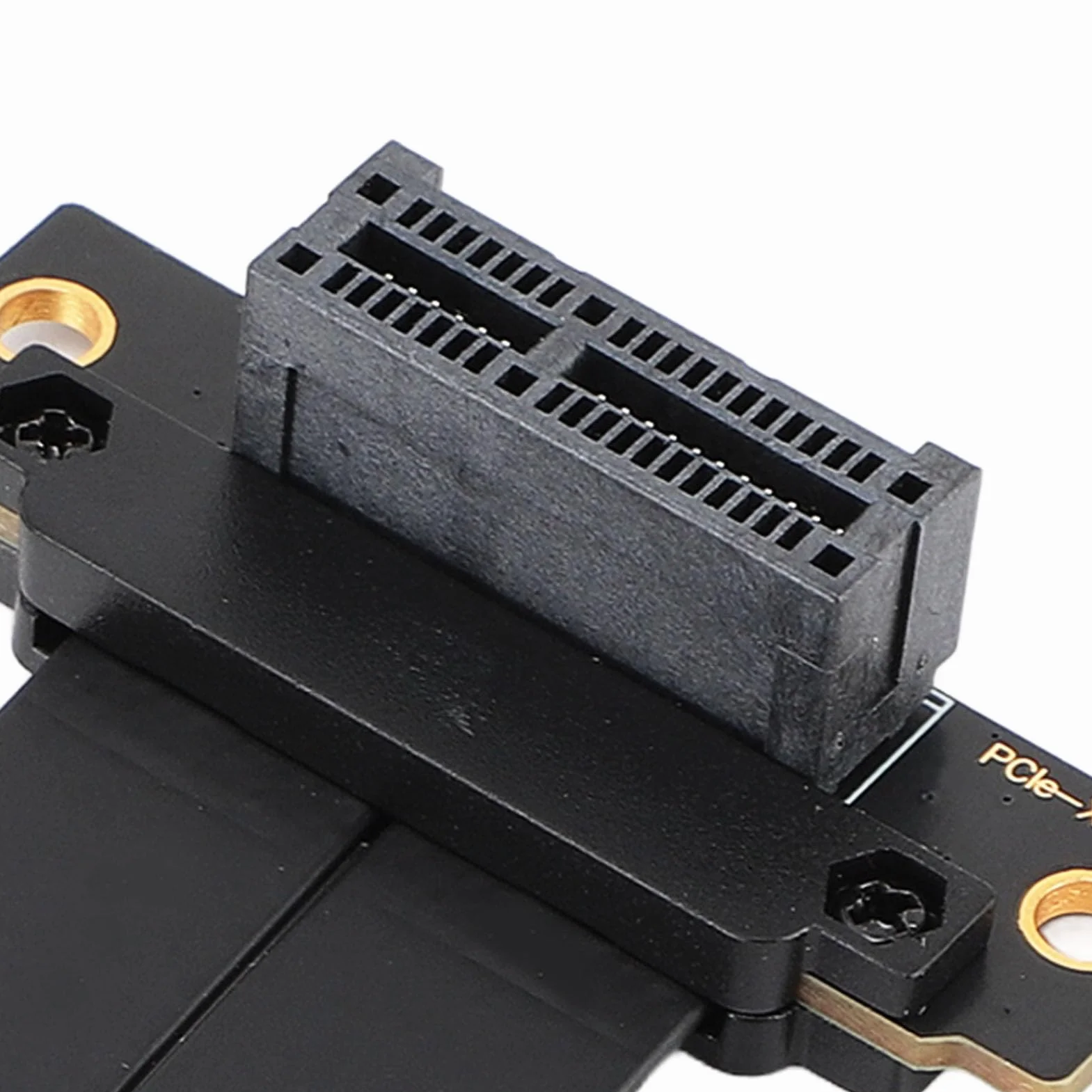 Fyearfly PCIe 4.0 X1 przedłużacz Riser Extension Kabel Straight to 90° do M.2 WiFi Firewire USB 2.5G kart dźwiękowych i dysków twardych (5 cm)