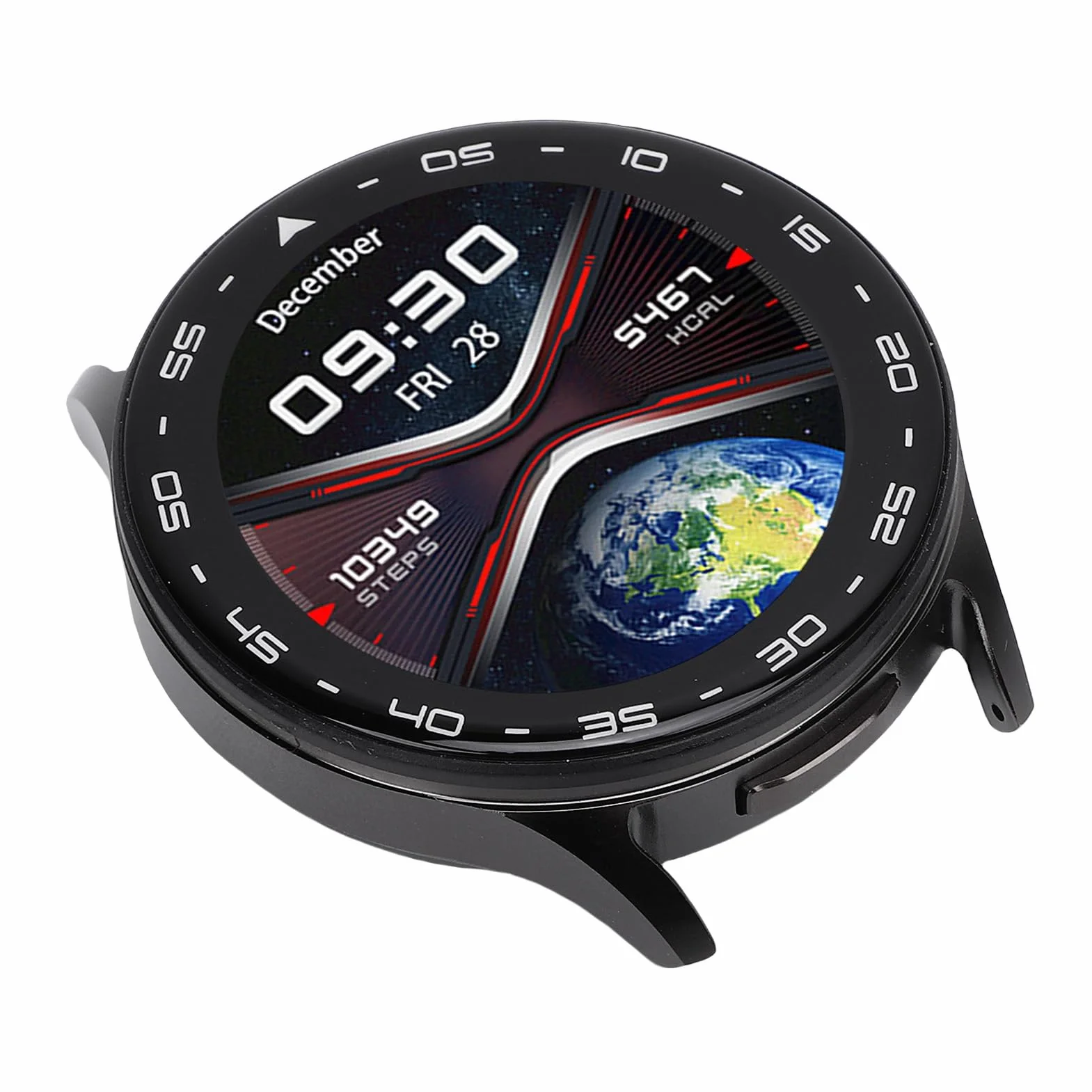 Tbest Inteligentny Zegarek, Wodoodporne AI Redukcja Szumów Słuchawki Sports Fitness 2 w 1 Inteligentny Zegarek dla Mężczyzn Kobiety (BLACK)
