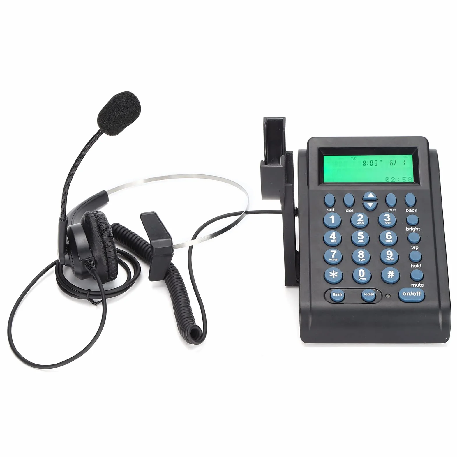 HT910 Call Center Telefon przewodowy z zestawem słuchawkowym Profesjonalny biurowy do użytku domowego Mikrofon dookólny Dźwięk Trwały materiał ABS