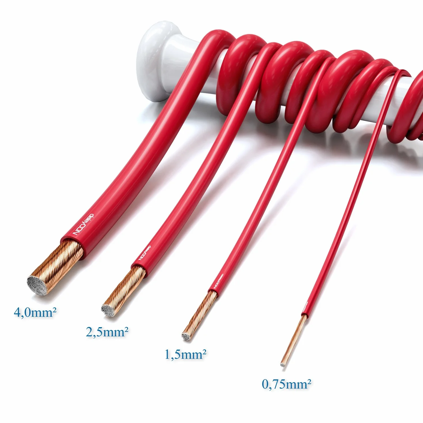 deleyCON 25m kabel głośnikowy box kabel 2x 1,5mm² aluminium powlekane miedzią oznaczenie polaryzacji CCA 2x48x0,20mm linka BauPVO/CPR - Czarny/czerwony