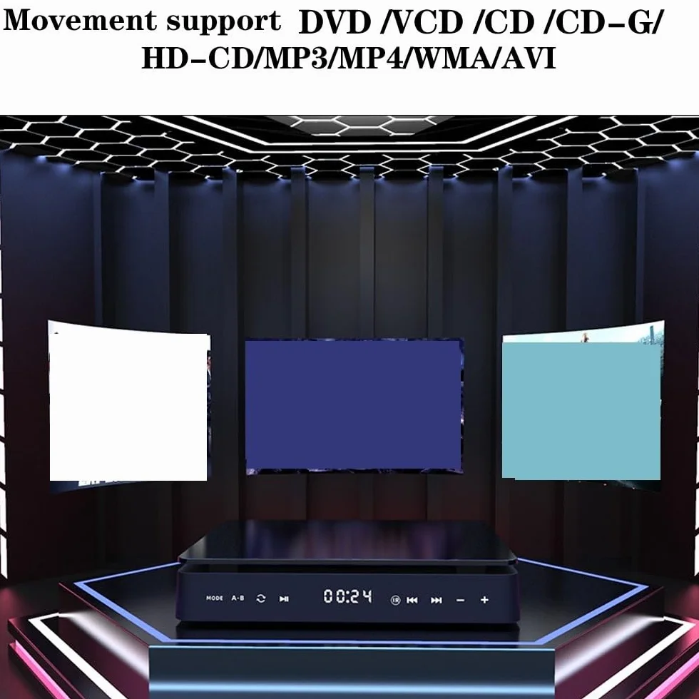 Przenośny odtwarzacz DVD, Odtwarzacz DVD dla telewizorów Odtwarzacze wideo CD VCD HD 1080P obsługują połączenie AV z wejściem USB