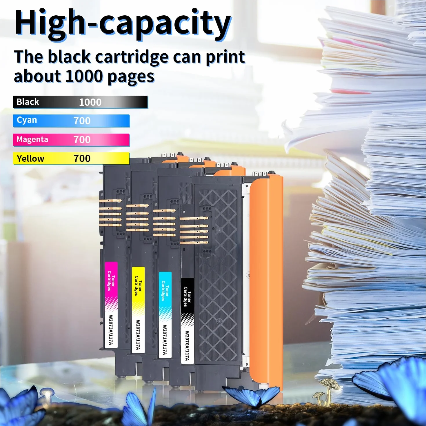 LOSMANN Zestaw tonerów 117A kompatybilny z HP 117A toner z chipem do HP Color Laser 150a 179fwg 178nwg 179fnw 178nw 150nw 178 179 W2070A W2071A W2072A W2073A (czarny cyjan żółty, magenta 5 sztuk)