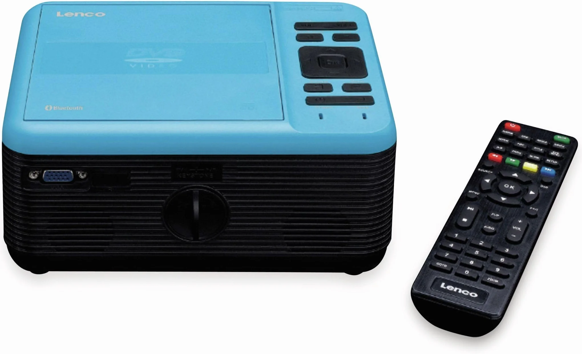 Lenco LPJ-500 - projektor Bluetooth - Mini projektor - odtwarzacz DVD - 2800 lumenów - żywotność 30 000 godzin - Full HD - Bluetooth 5.0-2 x HDMI - Port USB - SD - AV-in - VGA - niebieski