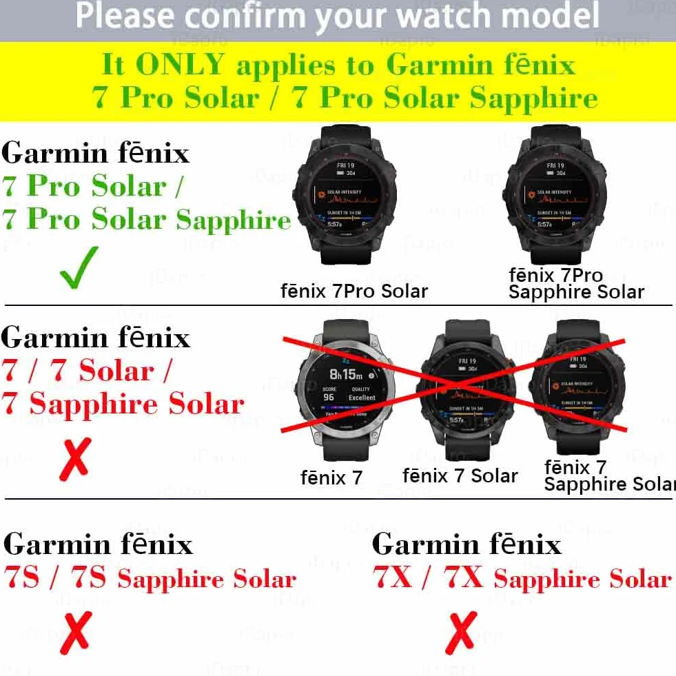 Osłona ekranu do Garmin Fenix 7 Pro (Solar/Sapphire Solar) ze szkła hartowanego 9H, 4 szt. + wkładki antykurzowe silikonowe