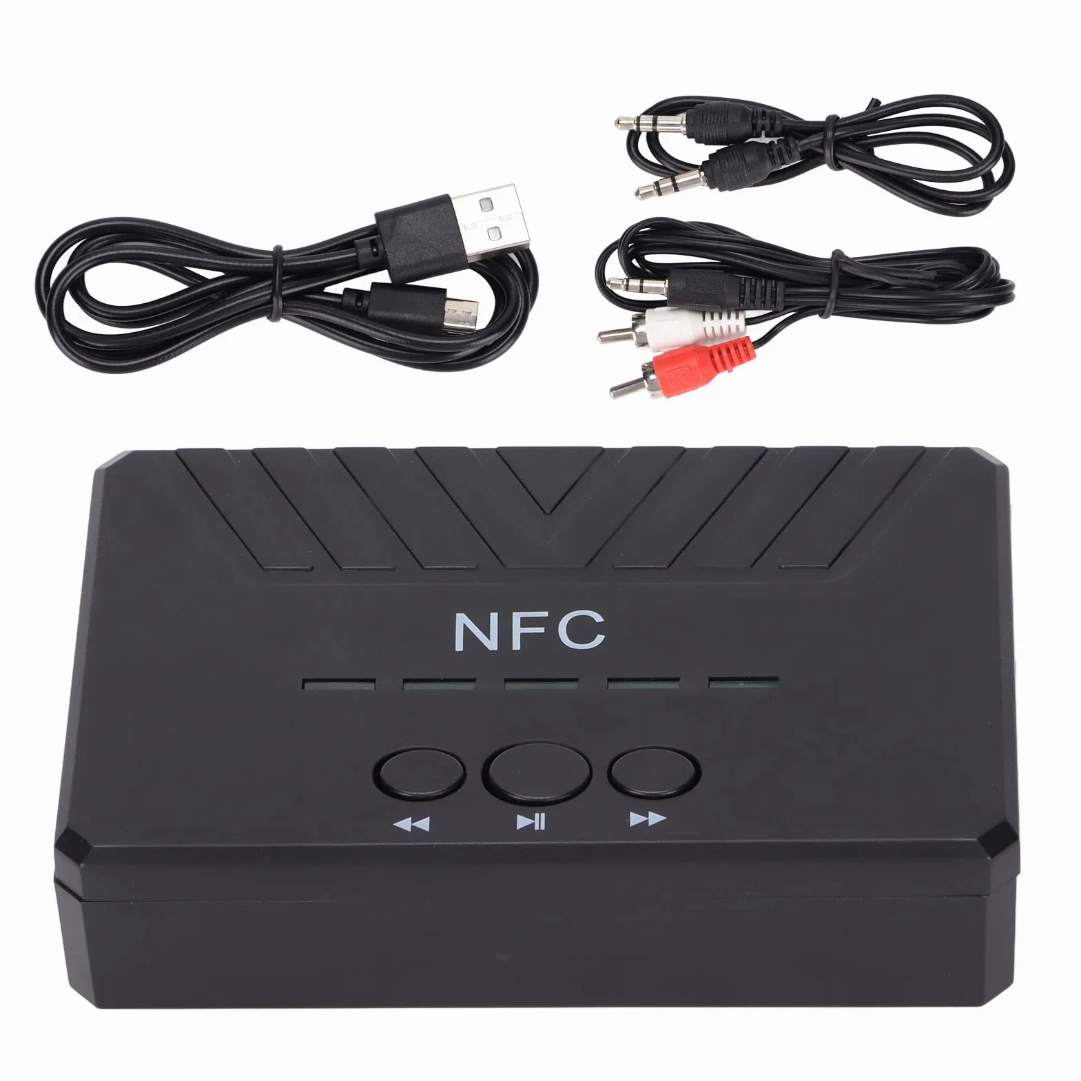 Bezprzewodowy Odbiornik Audio, Odbiornik NFC Bluetooth 5.0 Bezprzewodowy Adapter Audio AUX, do Pracy z Systemem Dźwiękowym Strumieniowego Przesyłania Muzyki, Kompatybilny z Komputerami Telewizyjnymi,