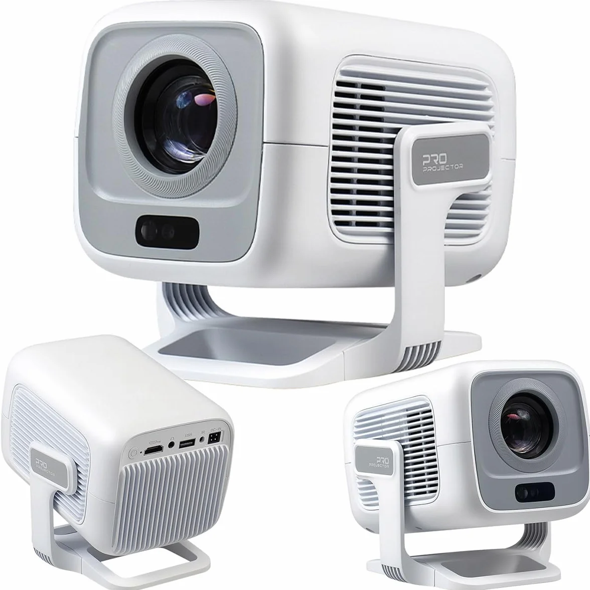 CIRON TP300 Projektor Multimedialny Android 11 WiFi 6 Bluetooth 5.2 450 ANSI LED Full HD 1080P 4K Support Auto Focus Keystone Kino Domowe Smart Projektor HDMI USB Rzutnik do Domu Szkoły Pracy