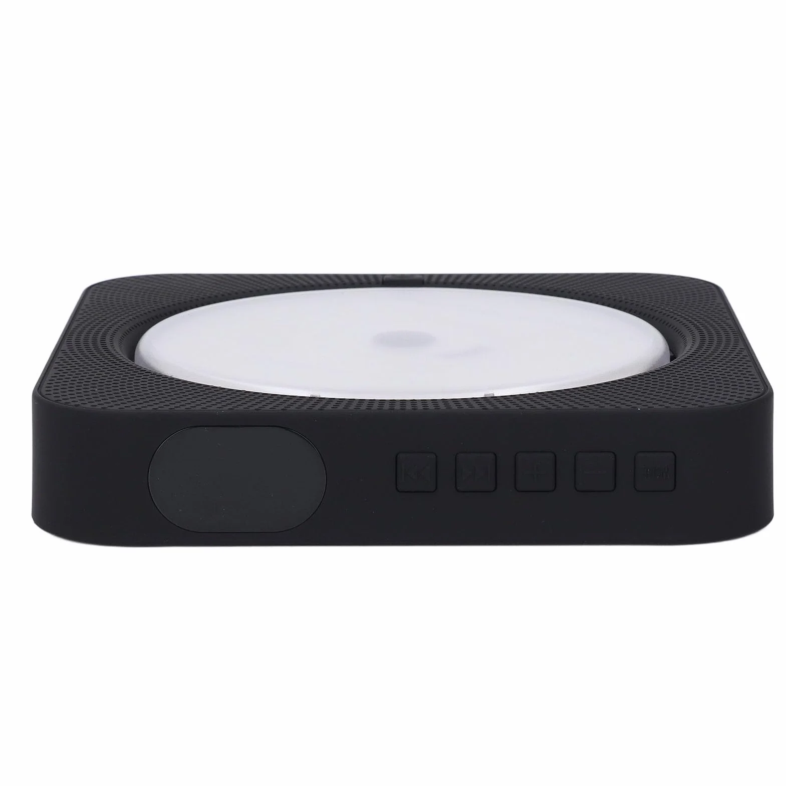 Sxhlseller Odtwarzacz CD z Głośnikami i Pilotem, Bezprzewodowy Domowy Zestaw Stereo Bluetooth 5.0 do Montażu na ścianie z osłoną ochronną, Wejście AUX, Obsługuje Płyty CD/-R/MP3/WMA (BLACK)