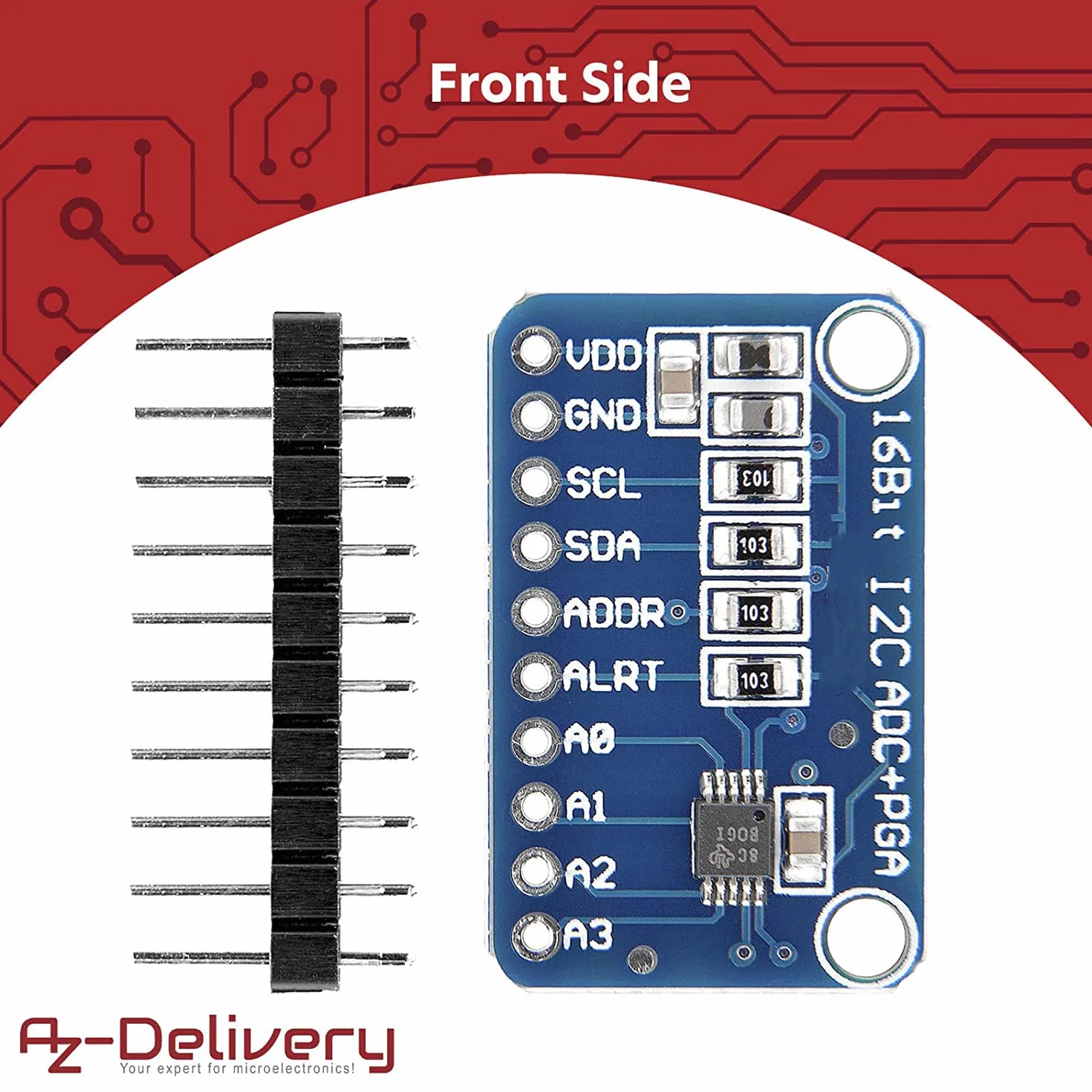 AZDelivery 3 x Compatible with ADS1115 ADC moduł 16bit 4 kanały kompatybilne z Arduino i Raspberry Pi z e-Book!