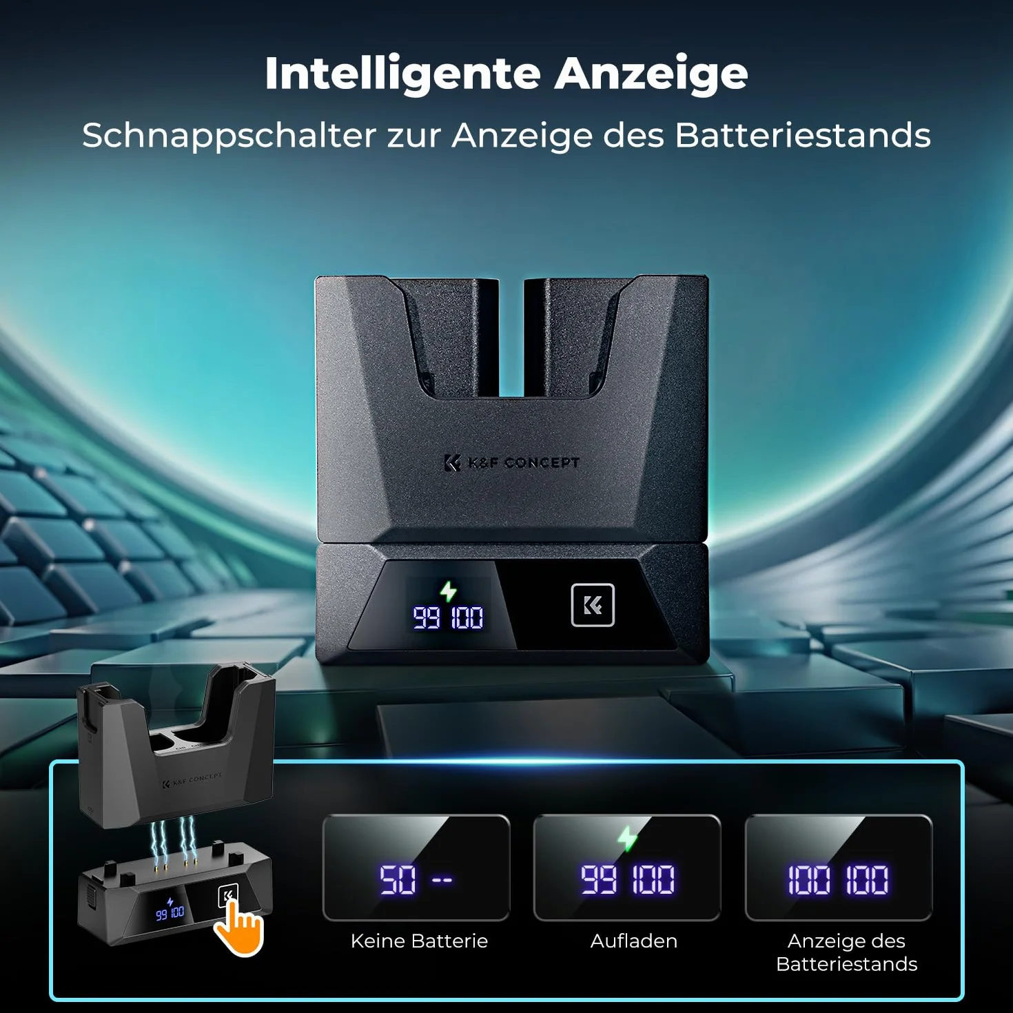 Szybka ładowarka USB-C K&F CONCEPT LP-E6NH 18 W, podwójne ładowanie, gniazdo na kartę SD, inteligentny wyświetlacz cyfrowy, kompatybilna z aparatami Canon EOS R5 R6 R7 5D 6D 7D Mark II i innymi