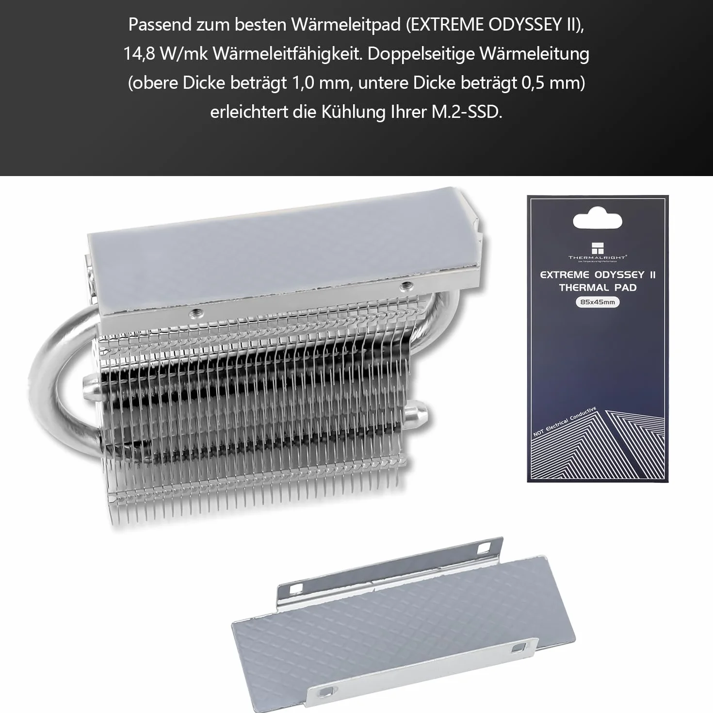 TR-Thermalright HR09 2280 Pro-M.2 SSD chłodnica, 6 mm Dual Heatpipe radiator do PS5/PC, kompatybilny z PCle 5.0