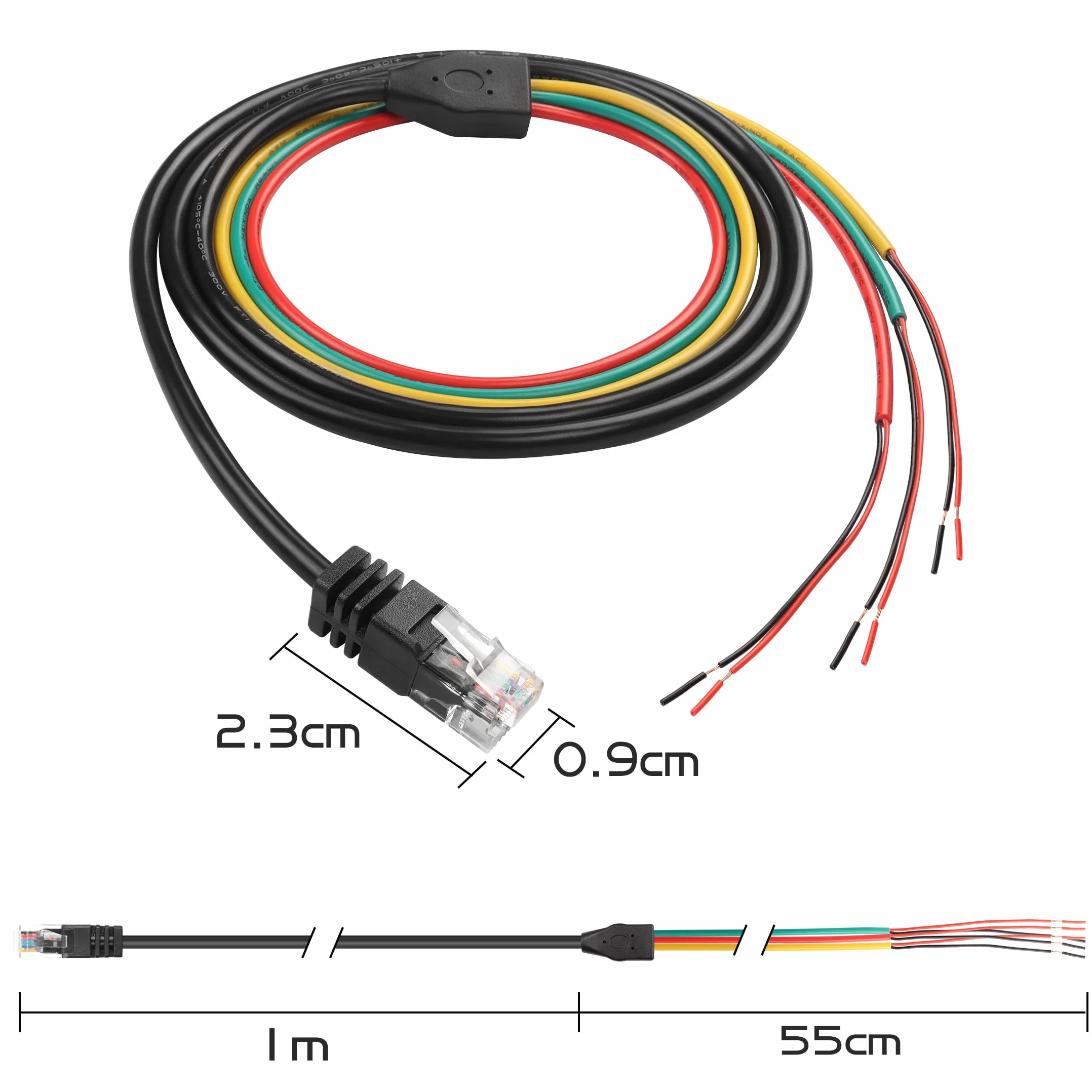 YAODHAOD RJ11/12 6P6C wtyczka 6-biegunowa 1,5 m do kabla telefonicznego Ethernet CCTV