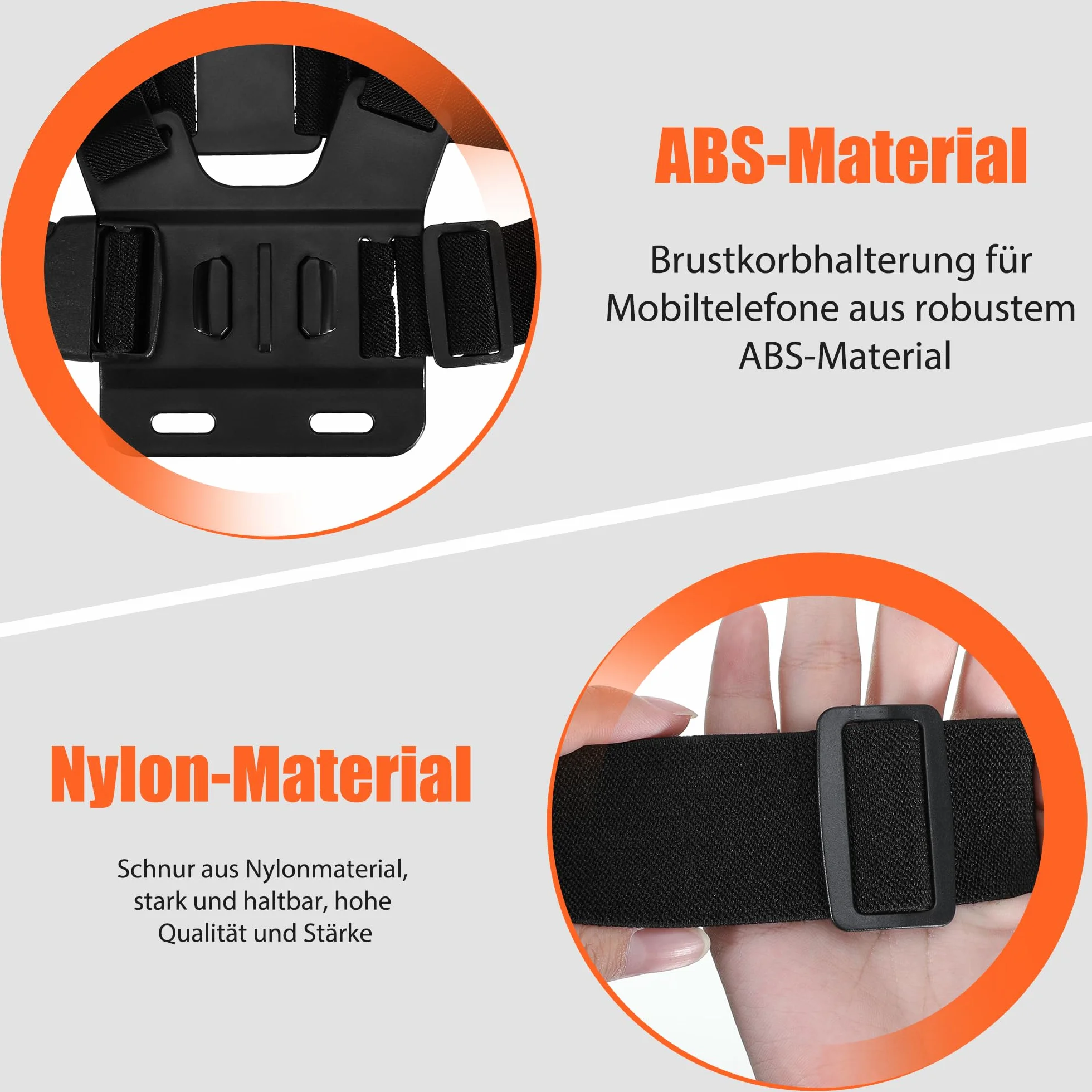 Uchwyt na pas piersiowy do GoPro & Action Cam akcesoria – regulowany pas piersiowy z uchwytem na telefon komórkowy, kompatybilny z GoPro Hero, DJI Osmo Action 5, Akaso, APEXCAM, Android, iPhone
