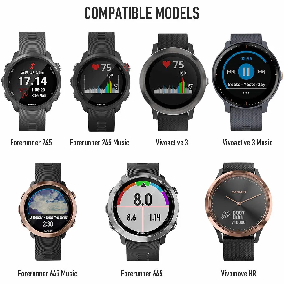 NotoCity Pasek wymienny do Garmin Forerunner 645 / 245, pasek 20 mm, zapasowy pasek, miękki silikon, do Vivoactive 3 Music Vívomove HR Forerunner 645 / 245 Music (wojskowa zieleń)