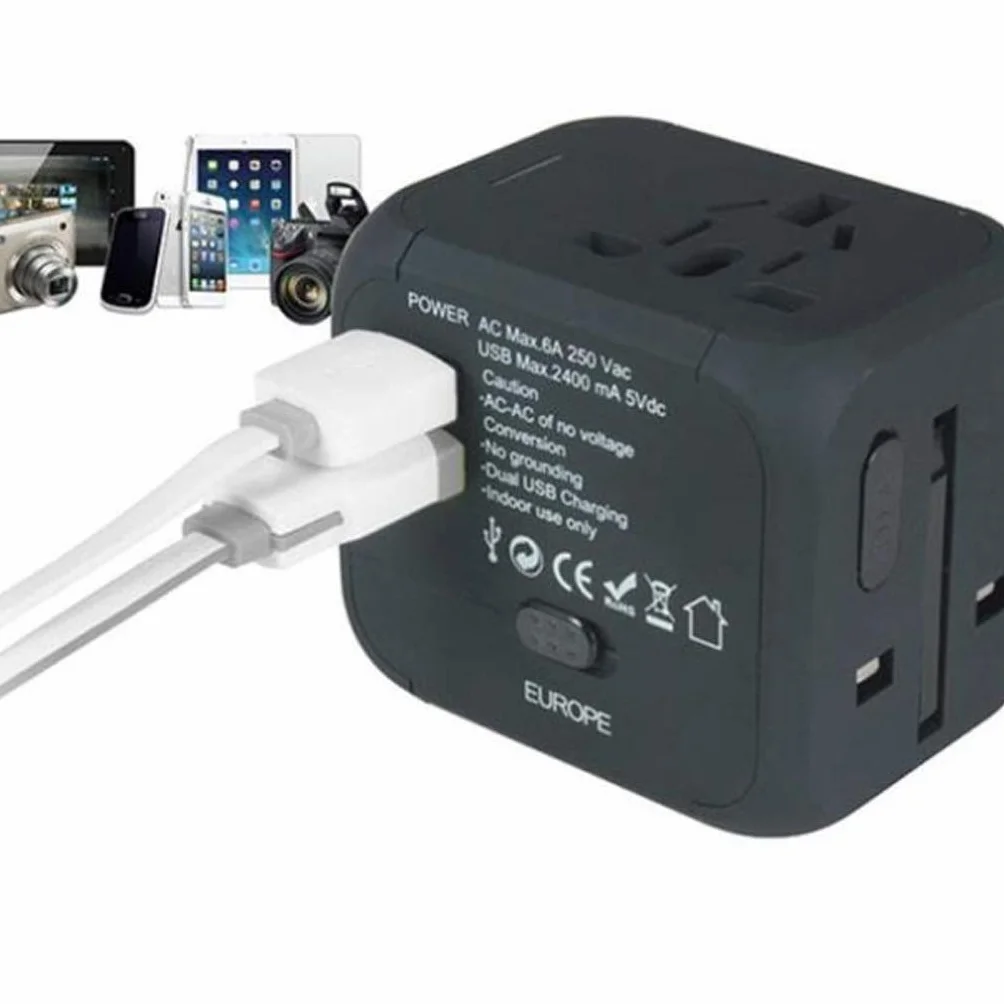 Travel International Power Adapter, Universal Travel Adapter, Adapter z Dual Usb. Międzynarodowe gniazdo podróży.