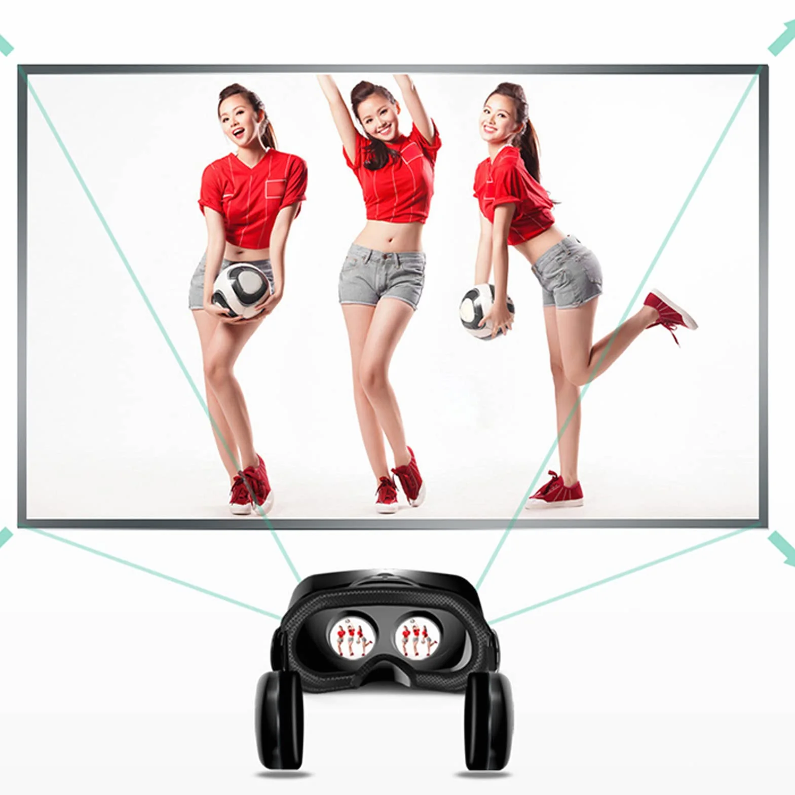 Zestaw Słuchawkowy Pro 3D VR dla Dzieci Dorośli, Ochrona Oczu Przed Niebieskim światłem Okulary Wirtualnej Rzeczywistości 3D VR z Pilotem do Gier na Telefony Komórkowe