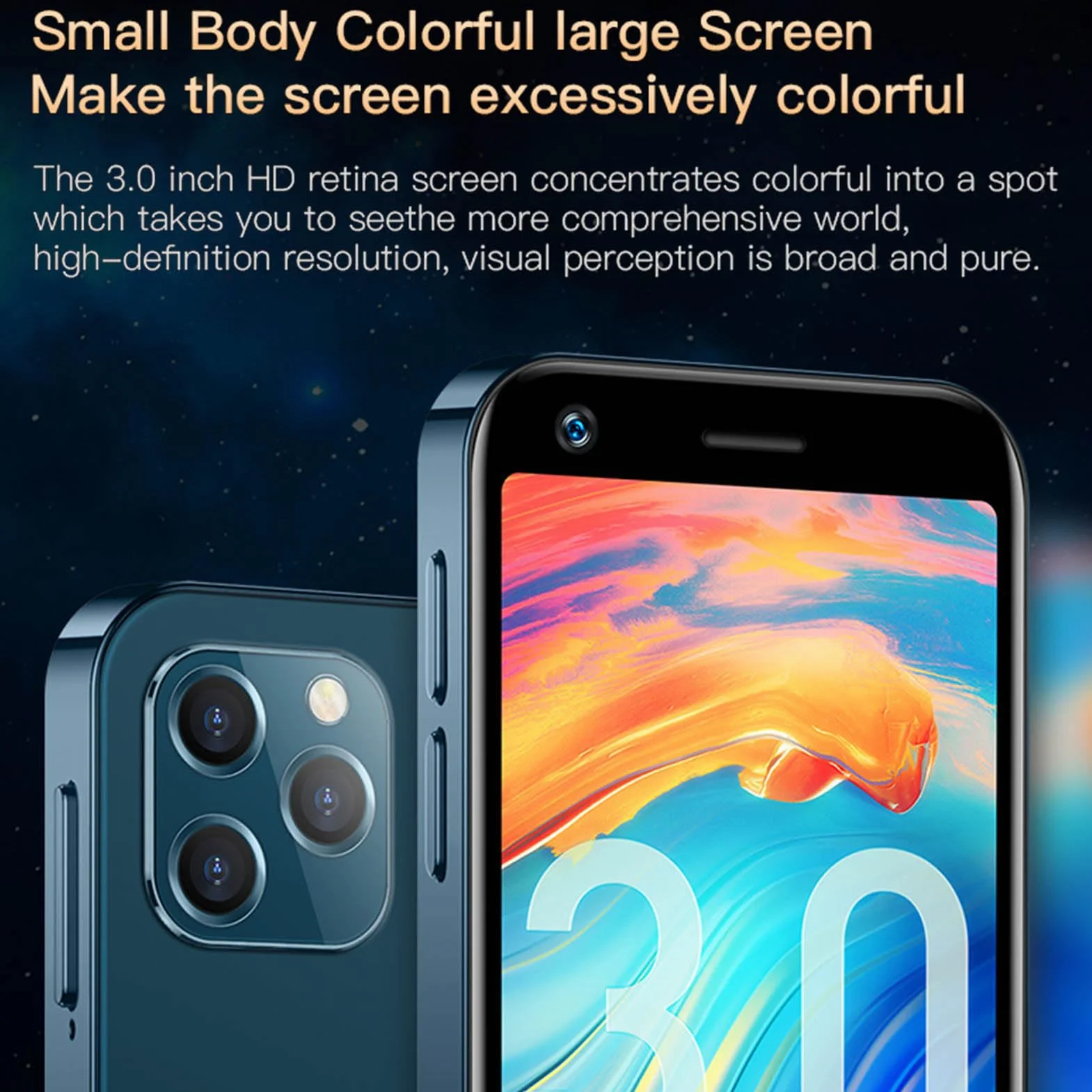 Smartfon SOYES XS12 Pro Mini 4G, 3,0-calowy Wyświetlacz 4 GB RAM i 64 GB ROM, Telefon Komórkowy Dual Sim, Bateria 2000 MAh, Kieszonkowy Telefon Komórkowy 5 MP + 13 MP dla (Sakura