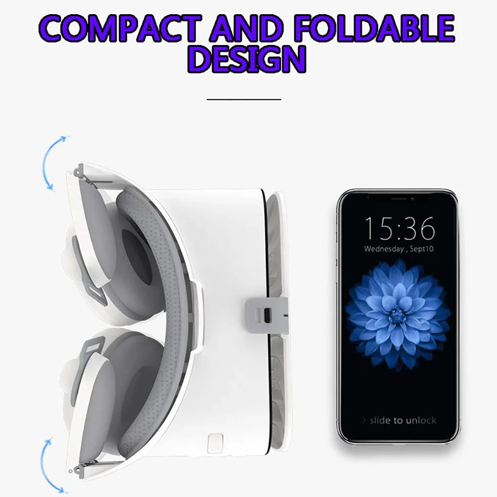 Zestaw słuchawkowy do wirtualnej rzeczywistości, okulary 3D VR do gier mobilnych i filmów i filmów, z pilotem Bluetooth, kompatybilny z telefonem iPhone / Android 4,7-6,3 cala