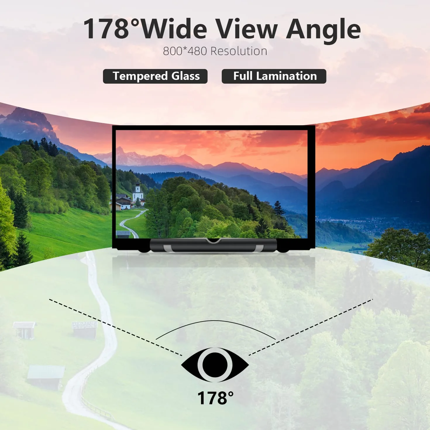 HAMTYSAN Raspberry Pi 7-calowy mini monitor 800 x 480, IPS Mały ekran Przenośny monitor HDMI do Raspberry Pi 400/4/3/2/Zero/B/B+ Jetson Nano Win11/10/8/7 (Non-Touch)